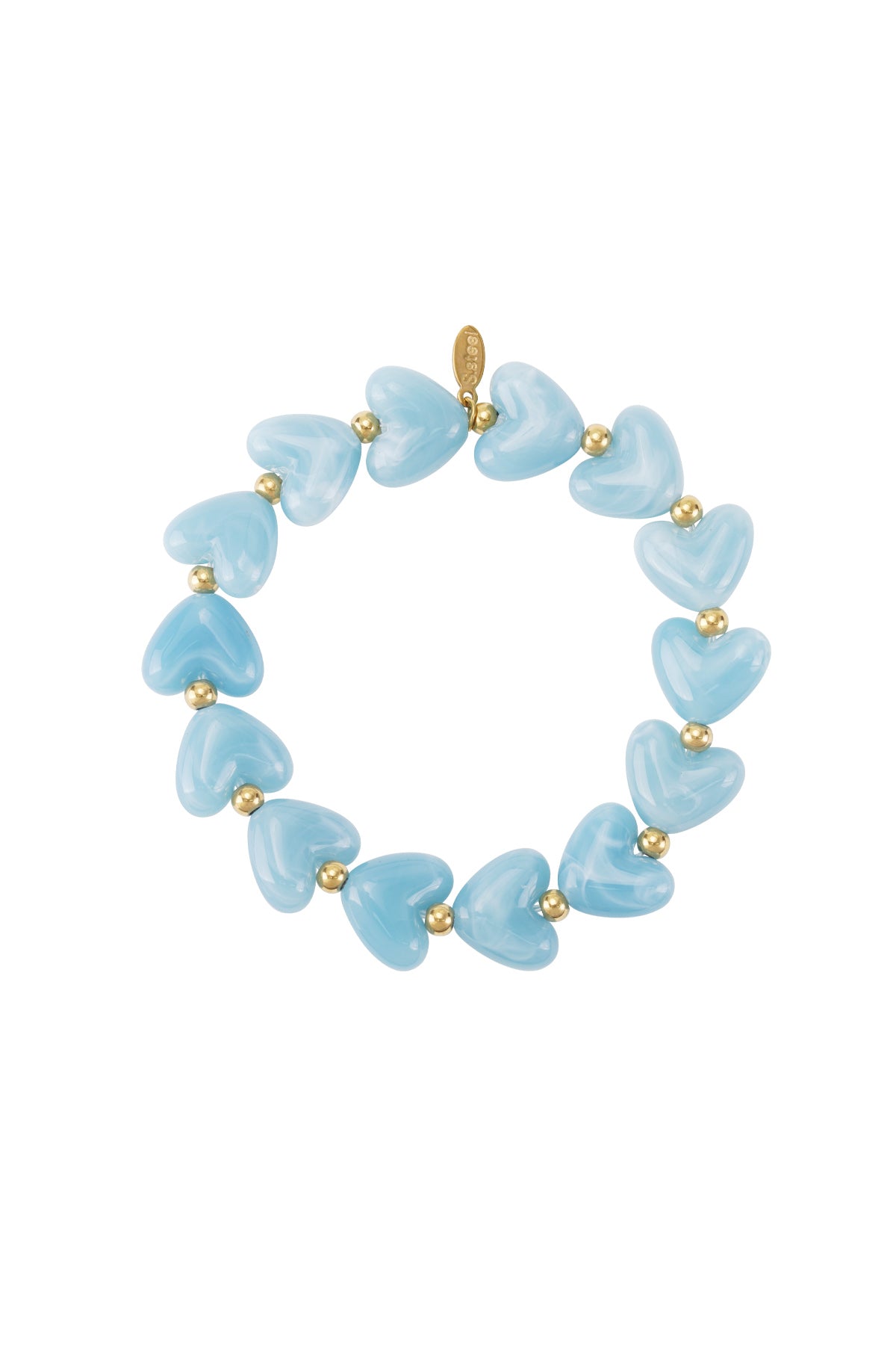 Bracelet en perles acryliques pour femme avec cœur – plusieurs coloris