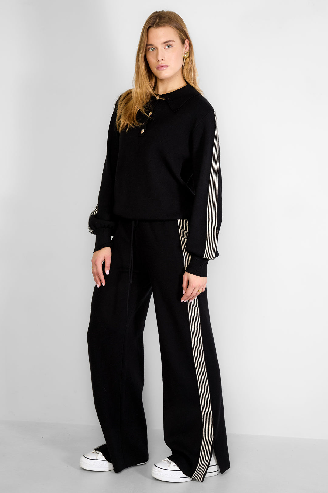 Dames gebreide trui met kleurcontrast – productfoto 5