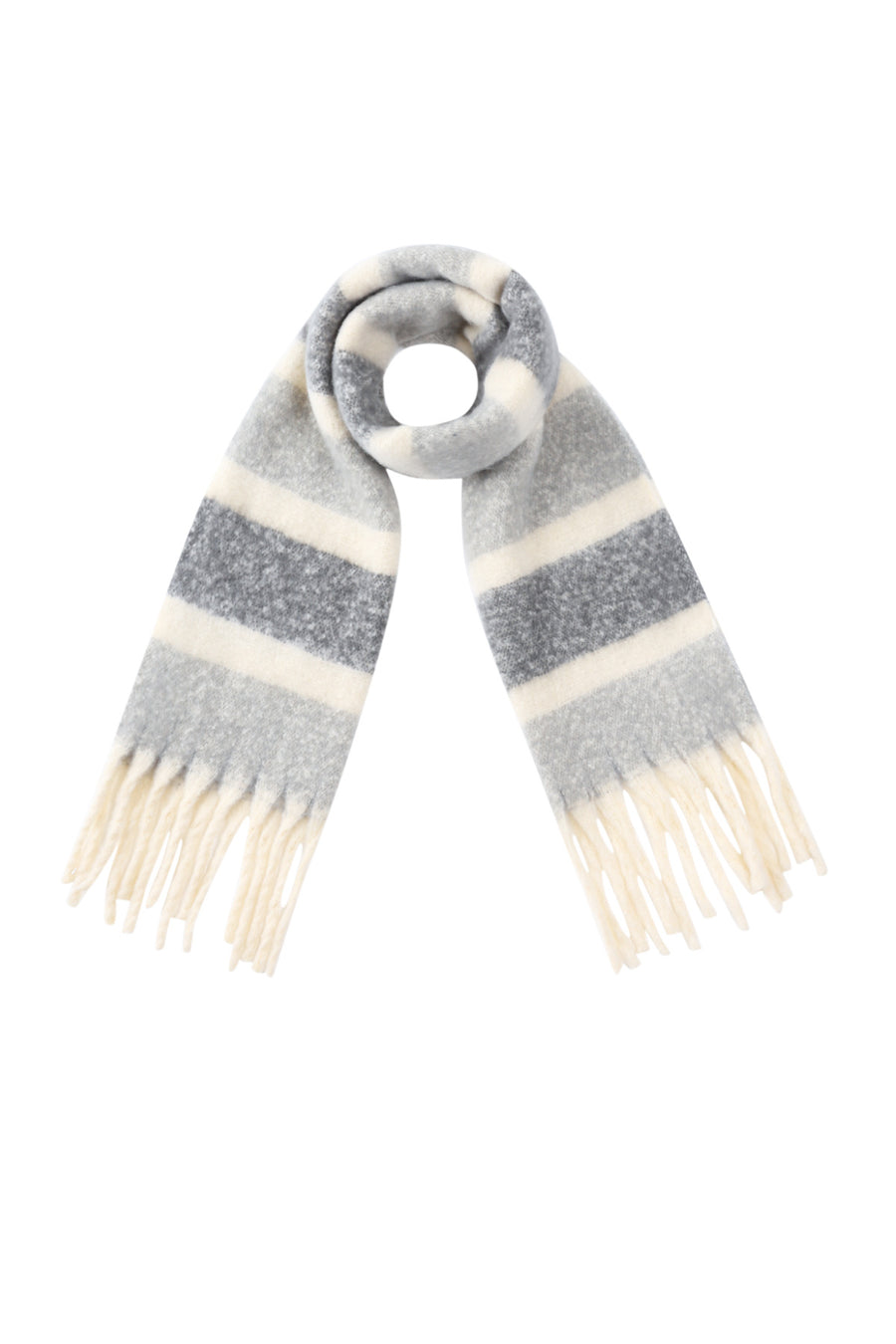 Écharpe d'hiver pour femme 100 % polyester à rayures – plusieurs couleurs