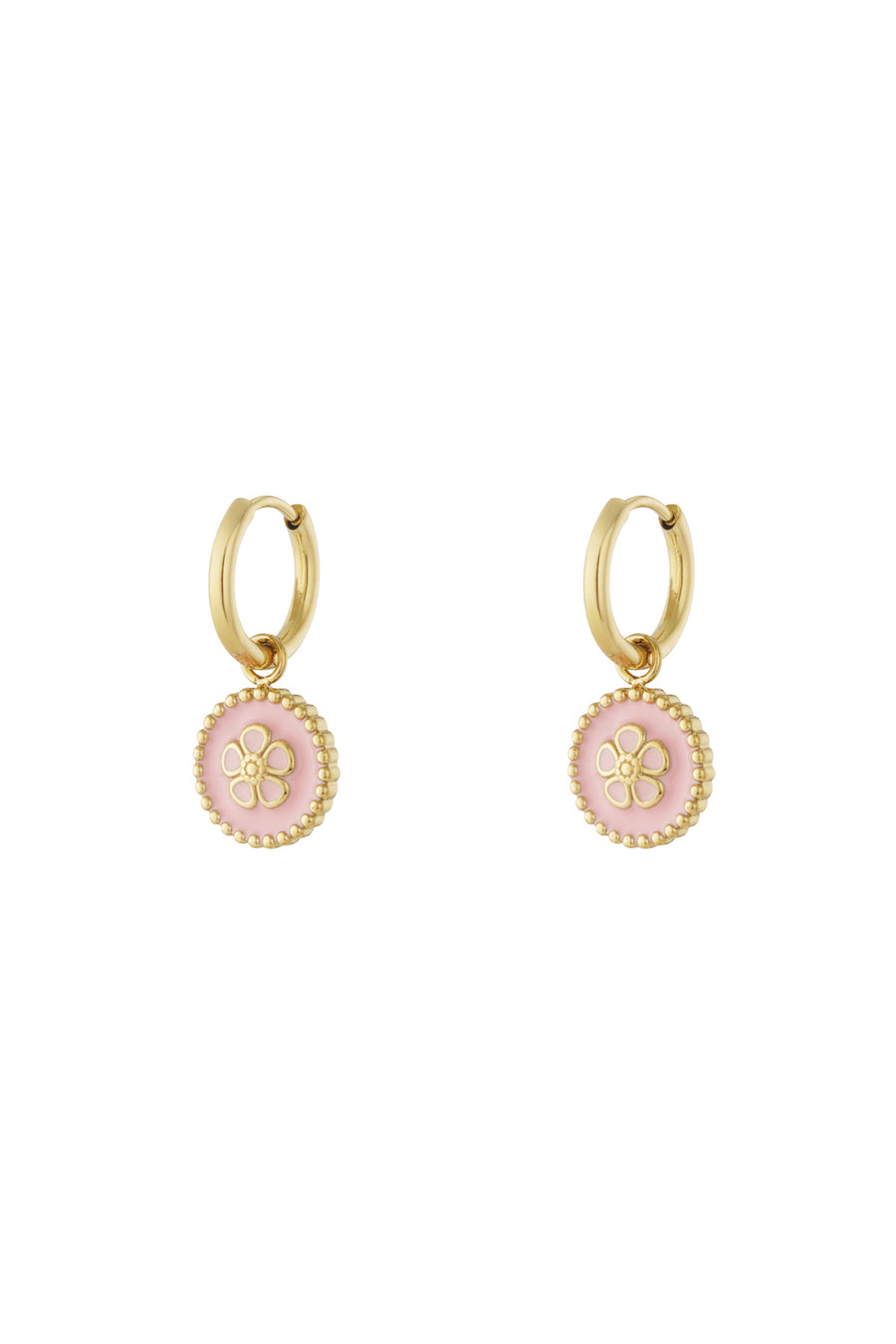 Boucles d'oreilles pendantes pour femmes en acier inoxydable avec motif floral – plusieurs coloris
