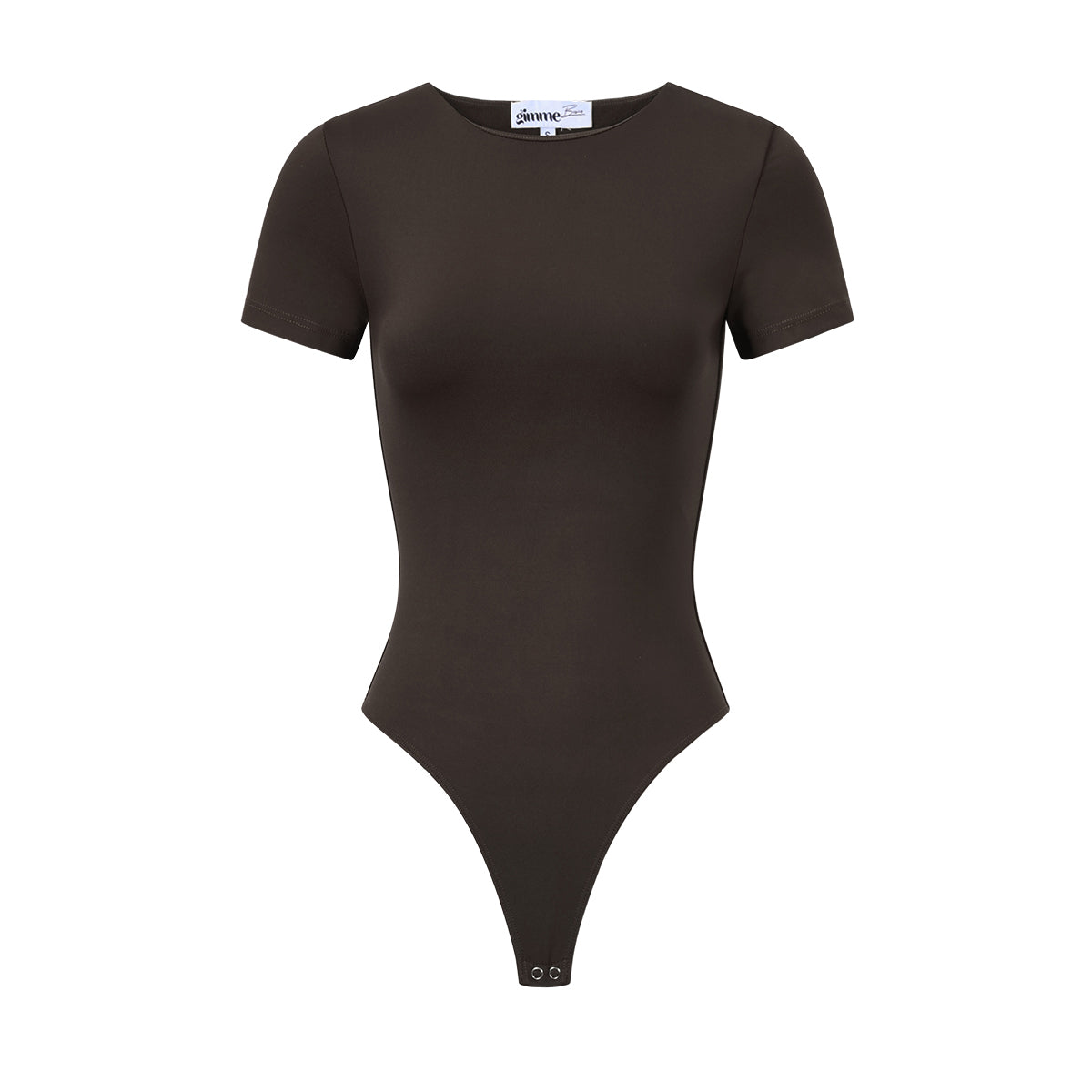 Dames basic T-shirt body van gebreid nylon
