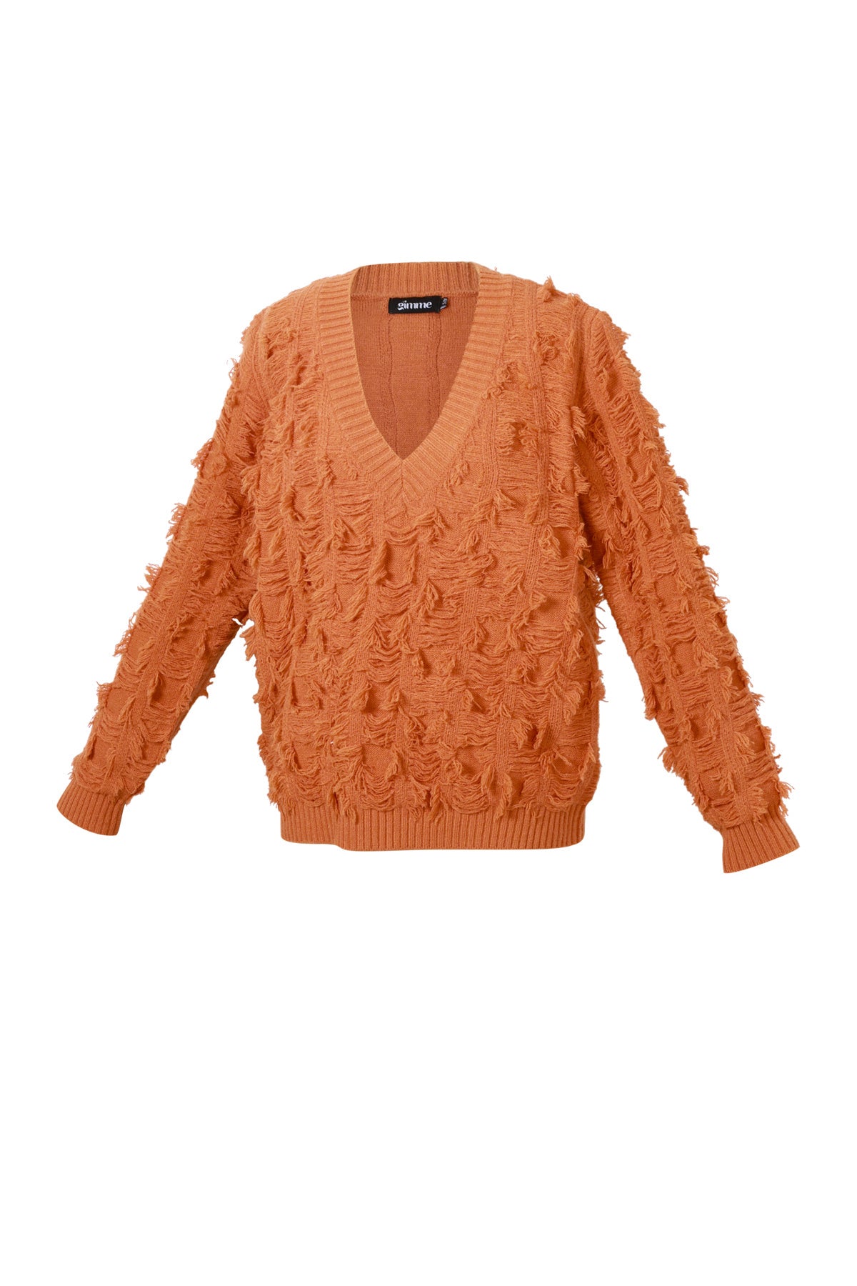 Dames V-sweater van polyester met franjes – productfoto 9