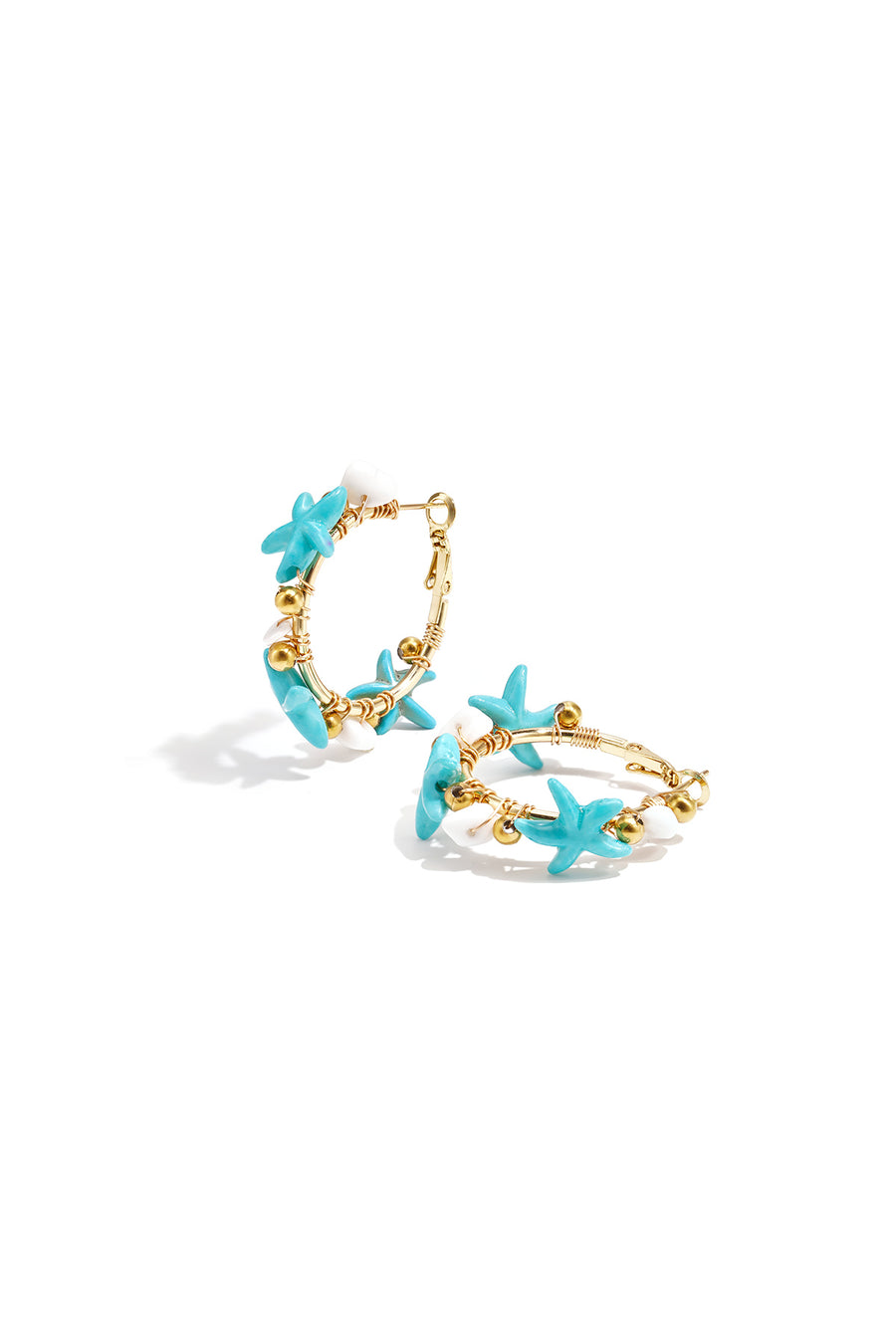 Women's Stainless Steel Starfish Hoop Earrings - Multiple Colors