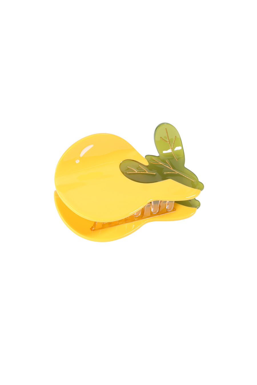Pince à cheveux en acétate motif fruit – jaune – décontracté pour usage quotidien