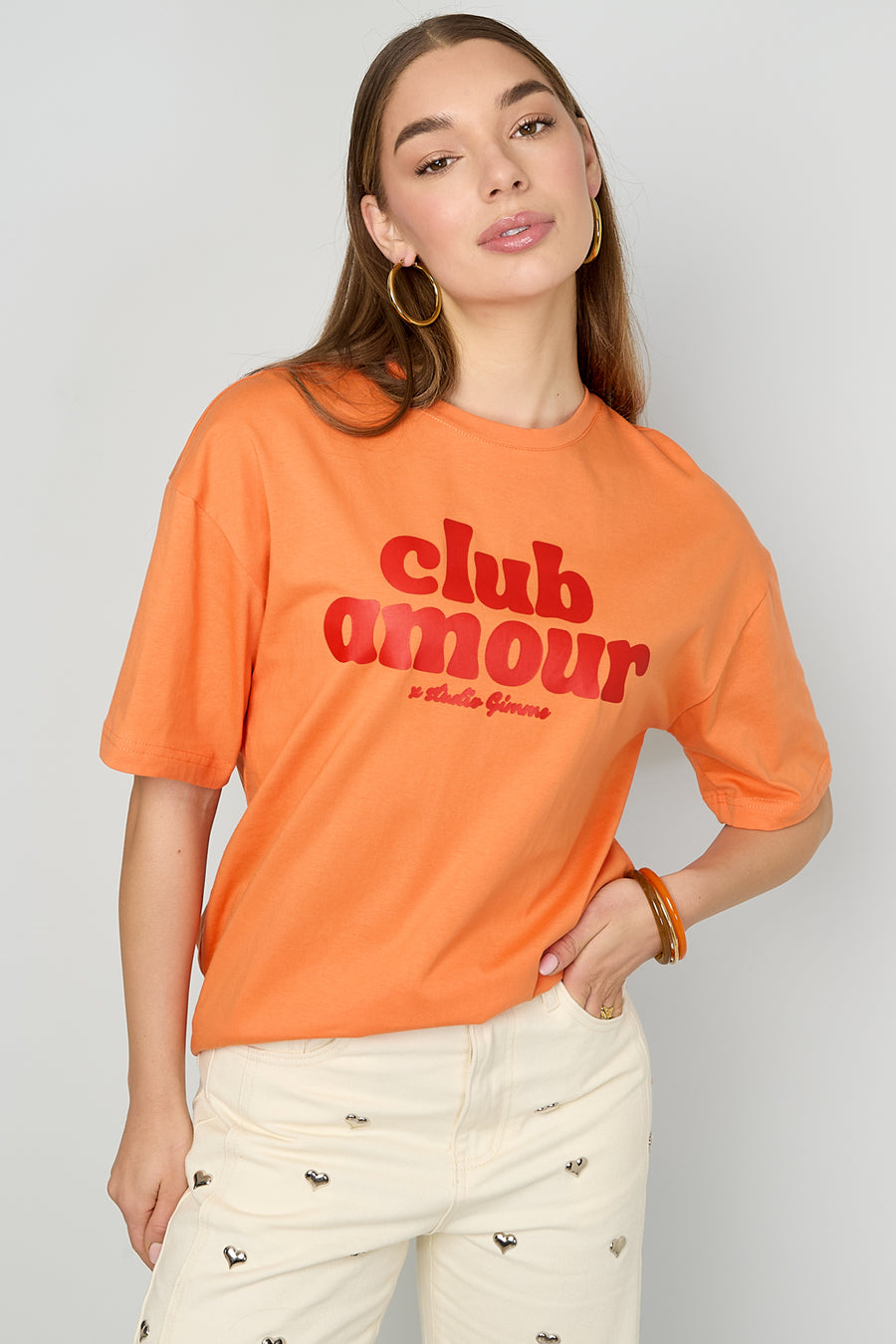 Dames Club Amour T-shirt van katoen met tekst – productfoto 2