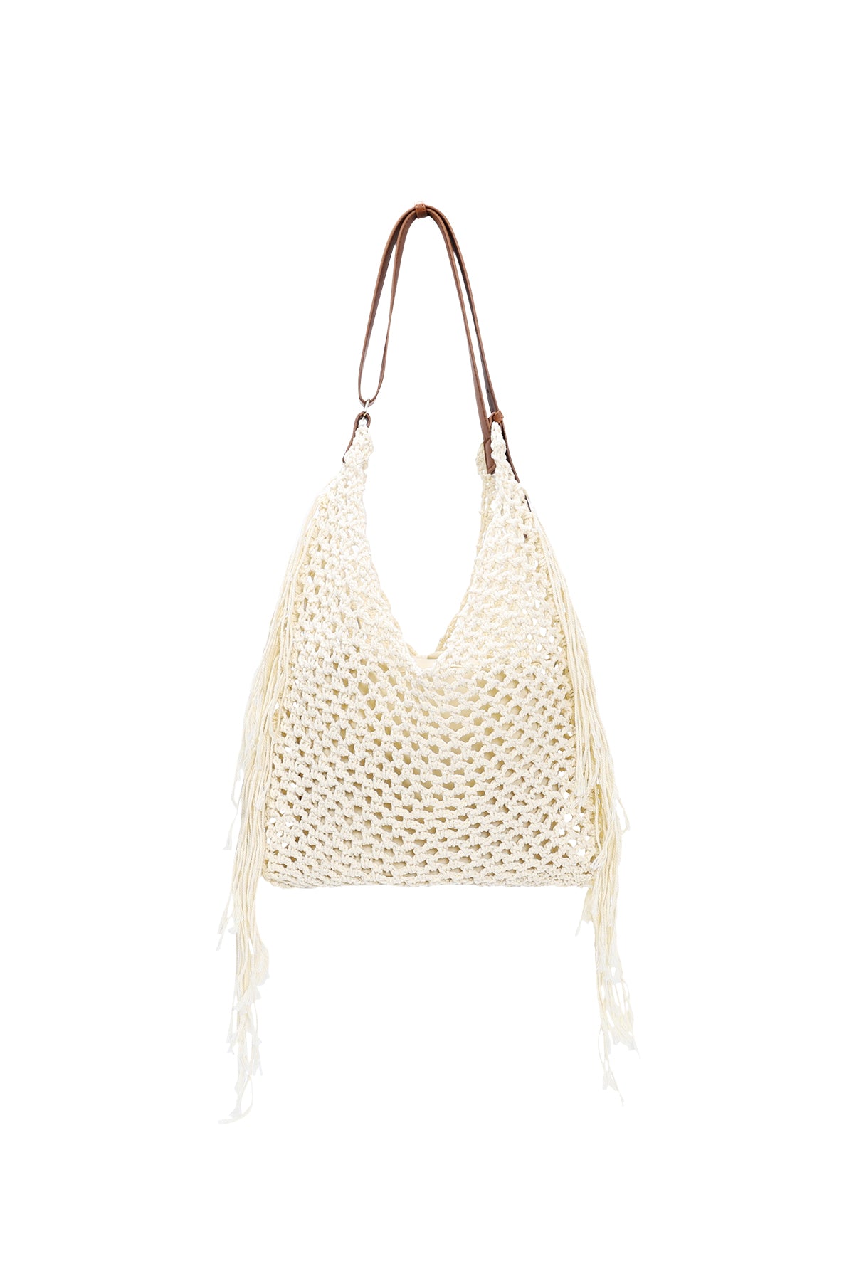 Sac de plage 100 % coton avec motif uni et détail tressé avec fermeture à cordon de serrage