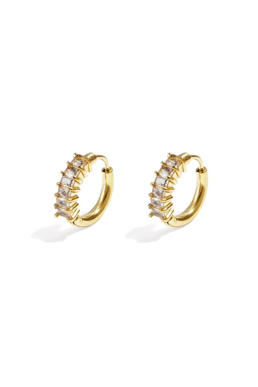 Boucles d'oreilles rondes en acier inoxydable doré pour femme