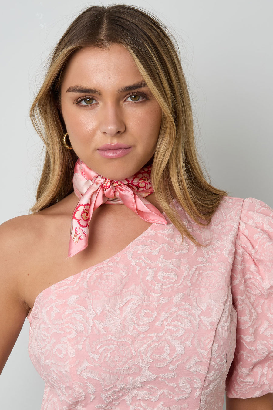 Écharpe d'été pour femme 100 % polyester à motif floral – rose