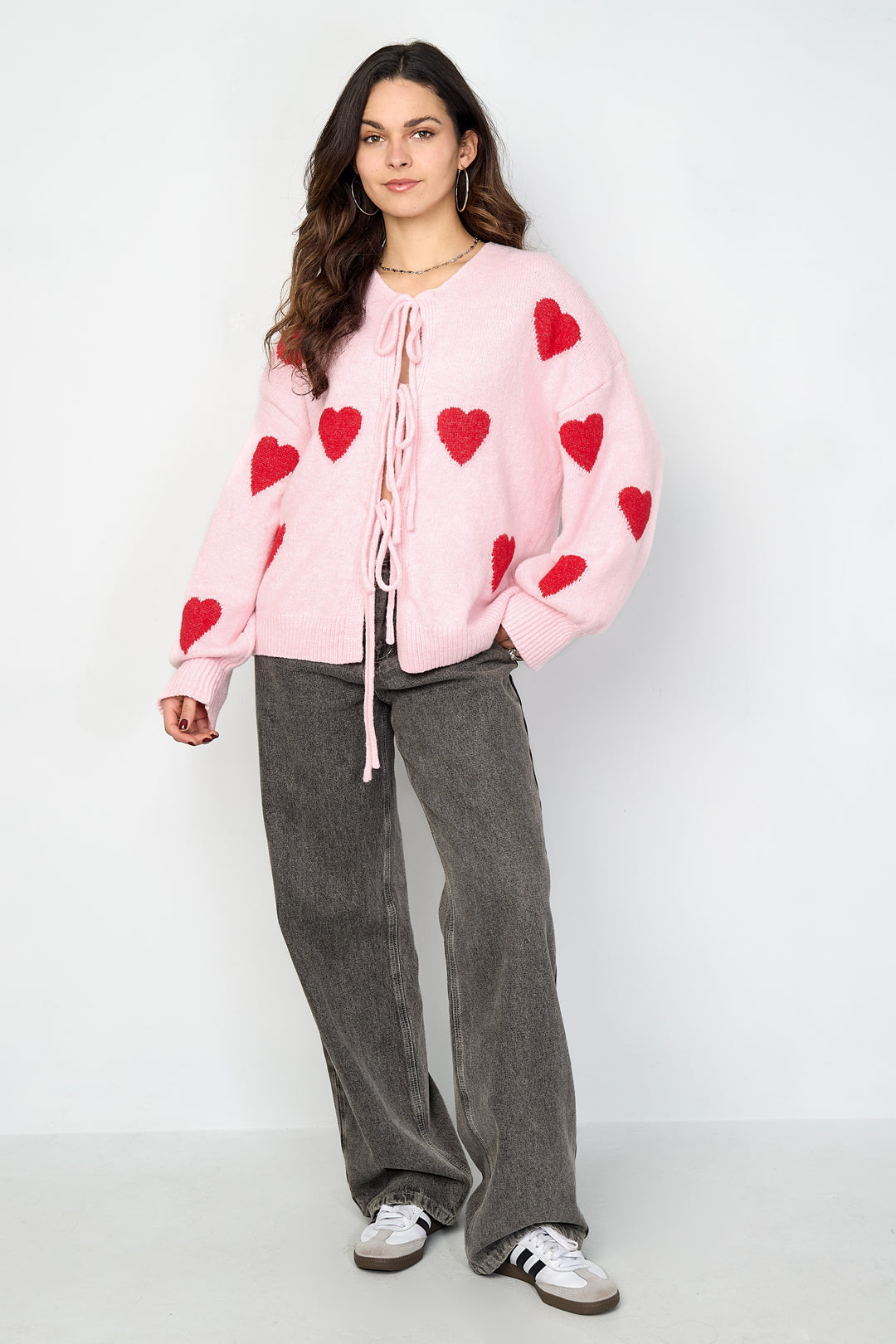 Dames Love Me cardigan van polyester met hart – productfoto 6