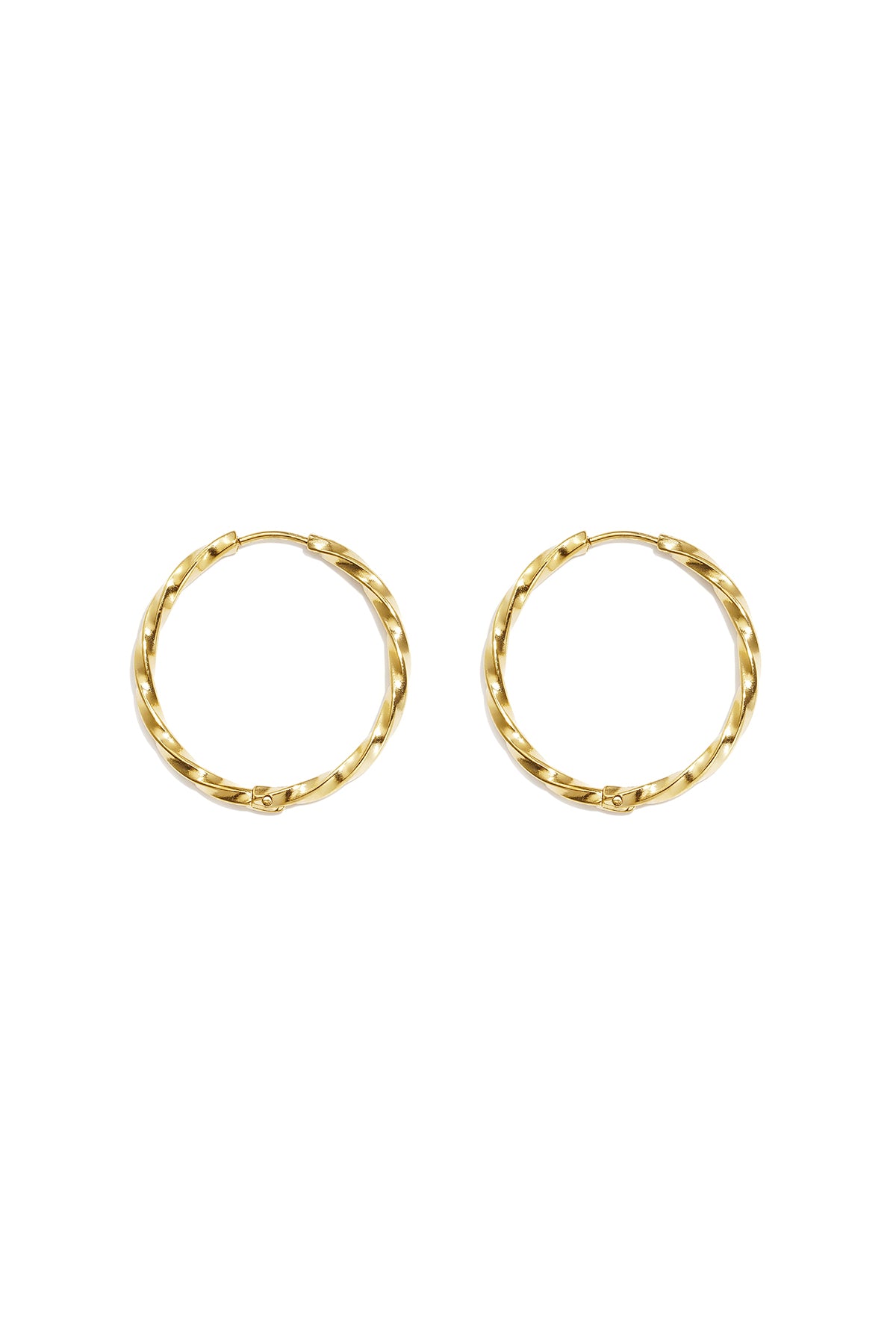 Boucles d'oreilles créoles pour femme en acier inoxydable – doré et argenté – photo 9