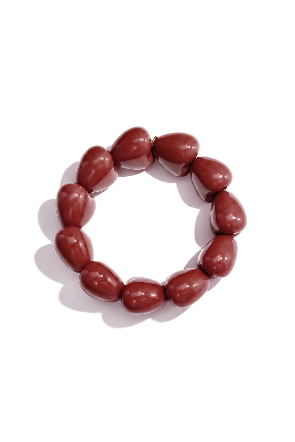 Armband met groot hart en 11 kralen