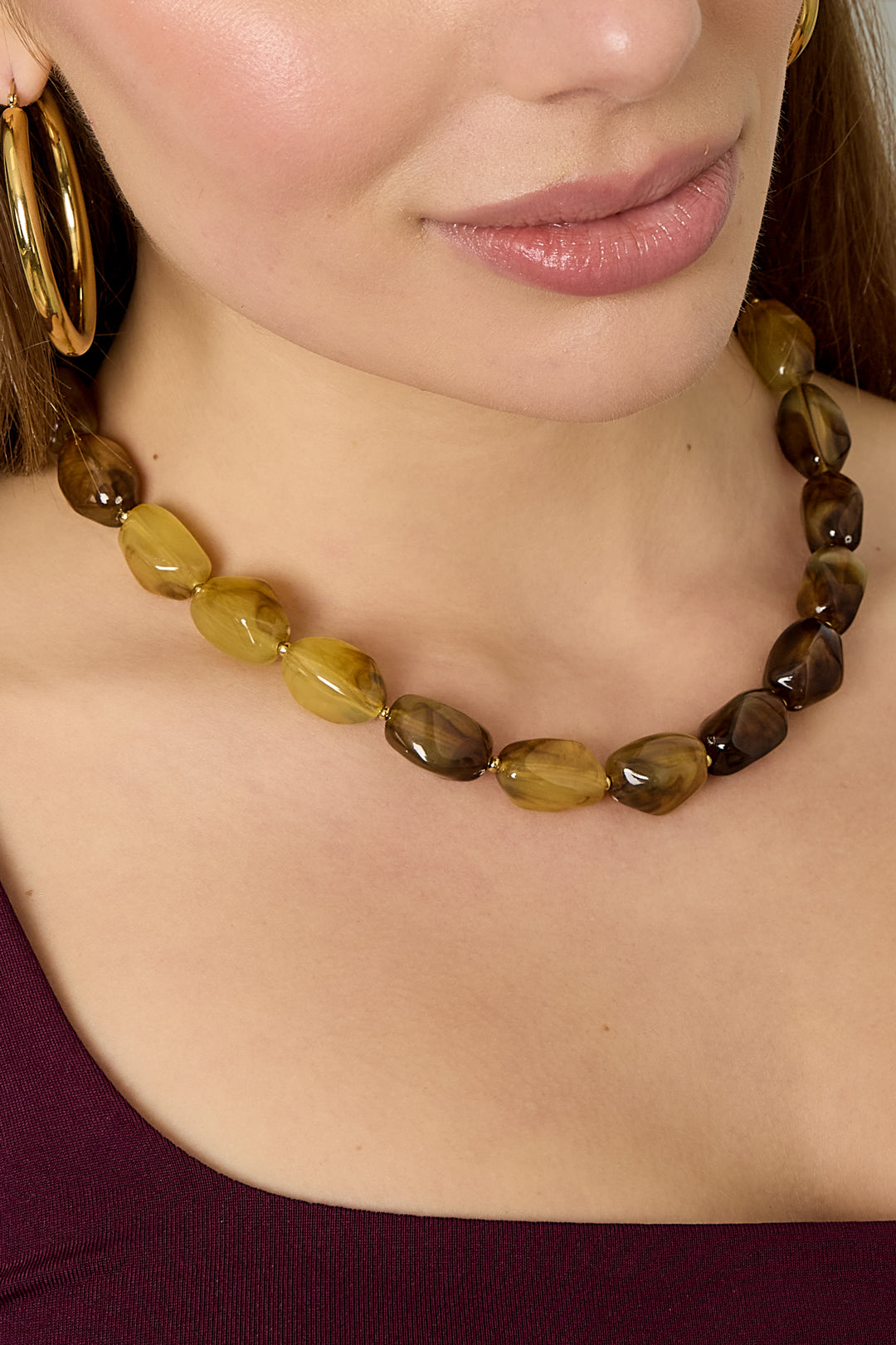 Acrylic Beaded Necklace for Women - Multi-Color - Casual – image 6