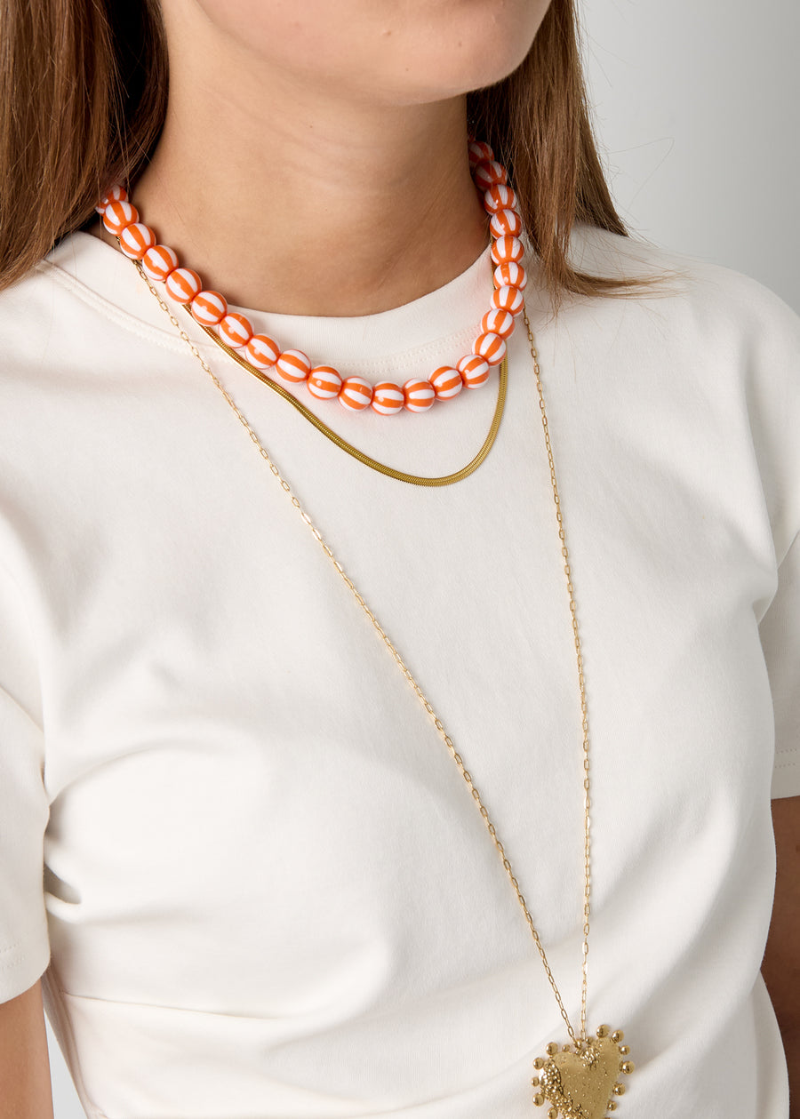 Collier de perles pour femme en acrylique – multicolore – fantaisie