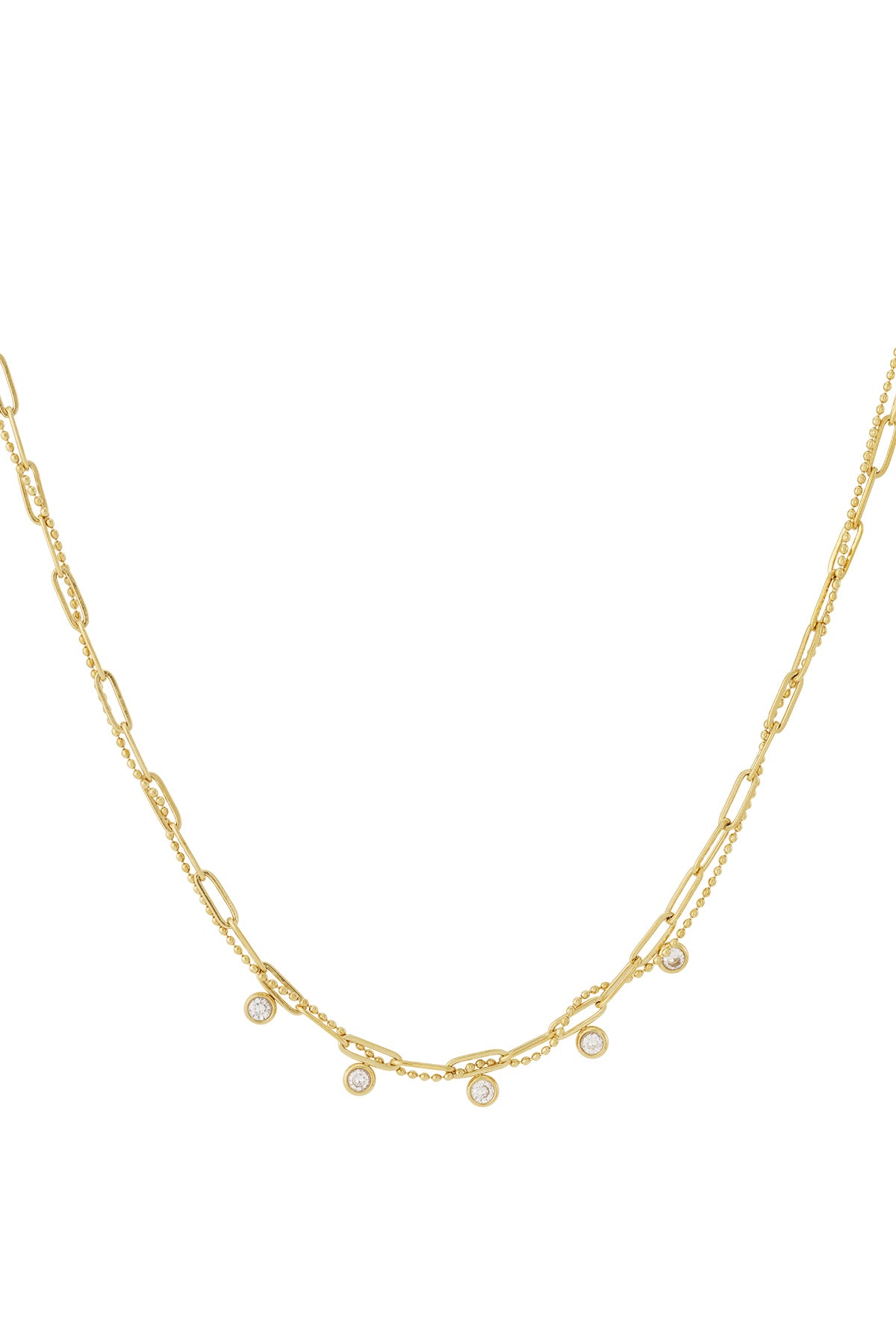 Collier chaîne pour femmes en acier inoxydable 304 de forme organique – doré et argenté