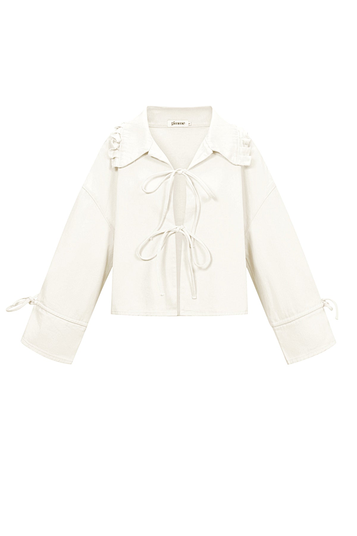 Dames Kiana jacket van katoen met strikdetail – productfoto 7