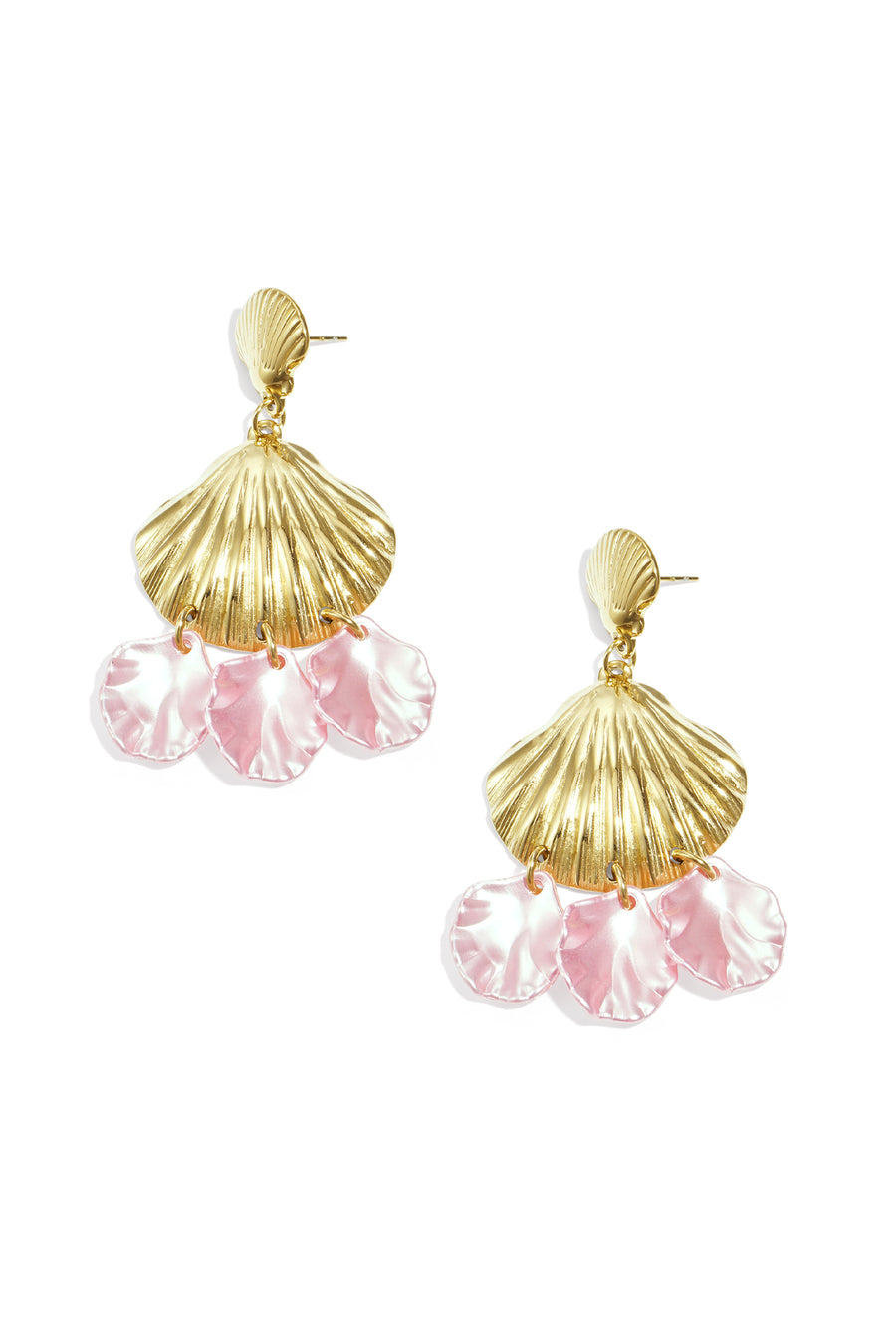 Boucles d'oreilles pendantes en acier inoxydable avec motif coquillage pour femmes – plusieurs couleurs