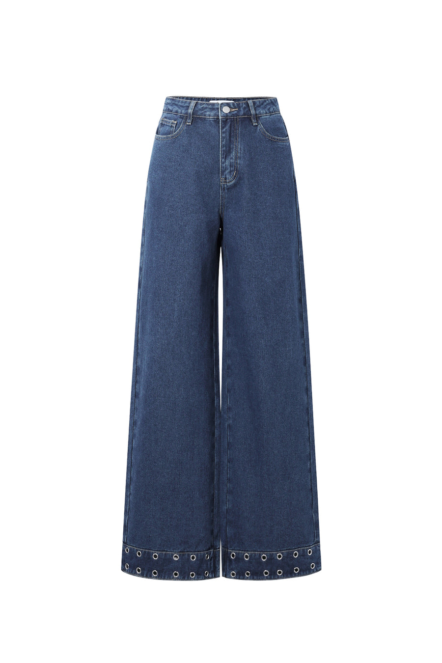 Dames statement jeans van katoen met eyeletdetails