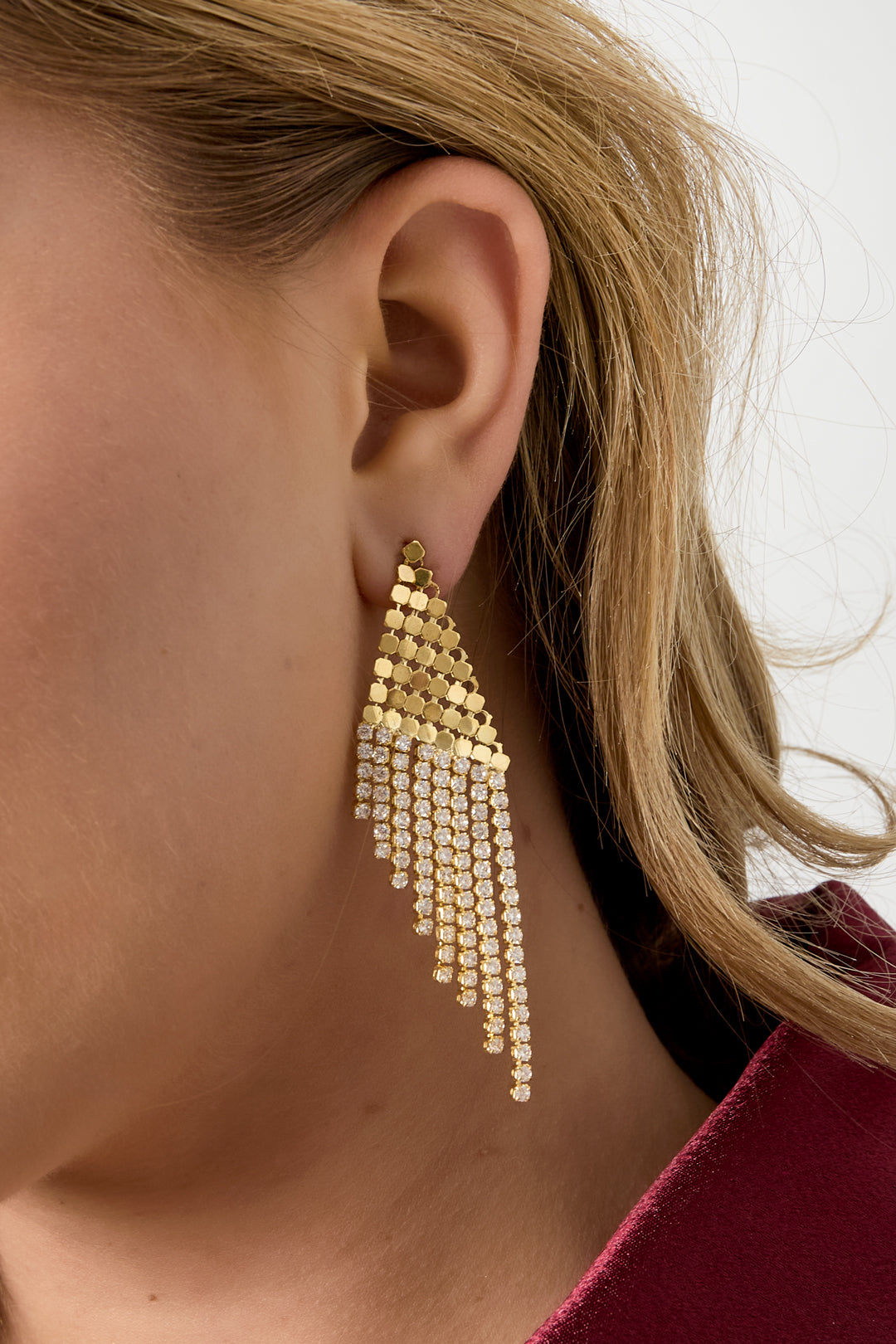 Women's Party Earrings Copper Organic Shape – Gold and Silver Plated – image 3