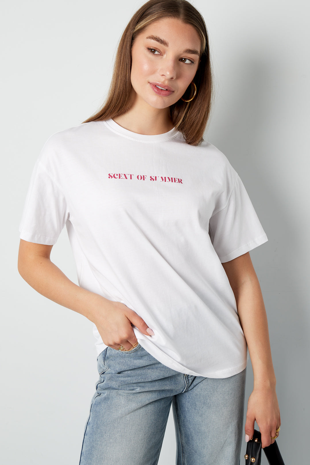 T-shirt pour femmes avec imprimé texte – blanc – photo 4