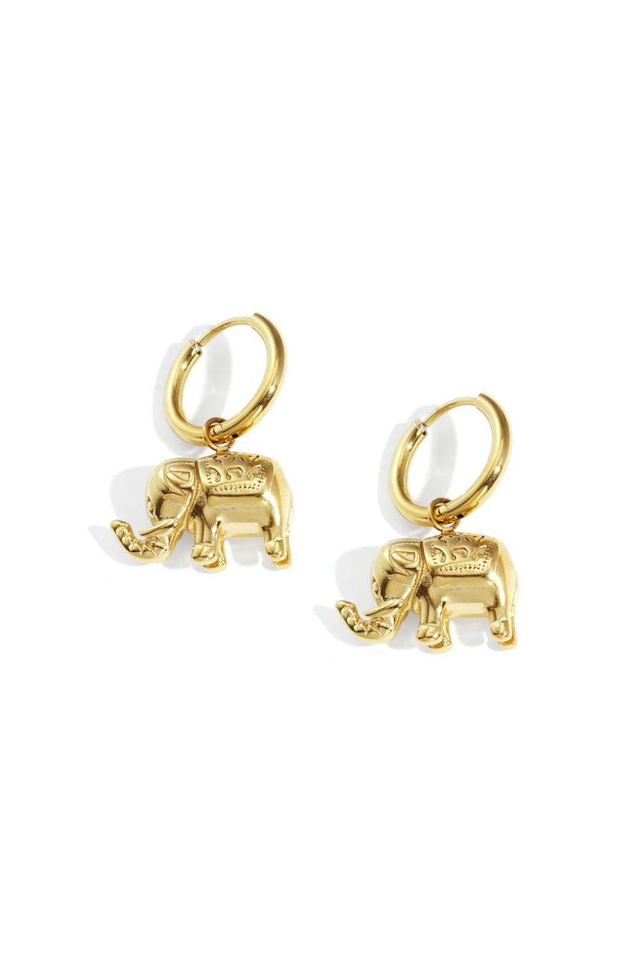 Boucles d'oreilles pendantes pour femmes en acier inoxydable 304 avec motif animalier - dorées