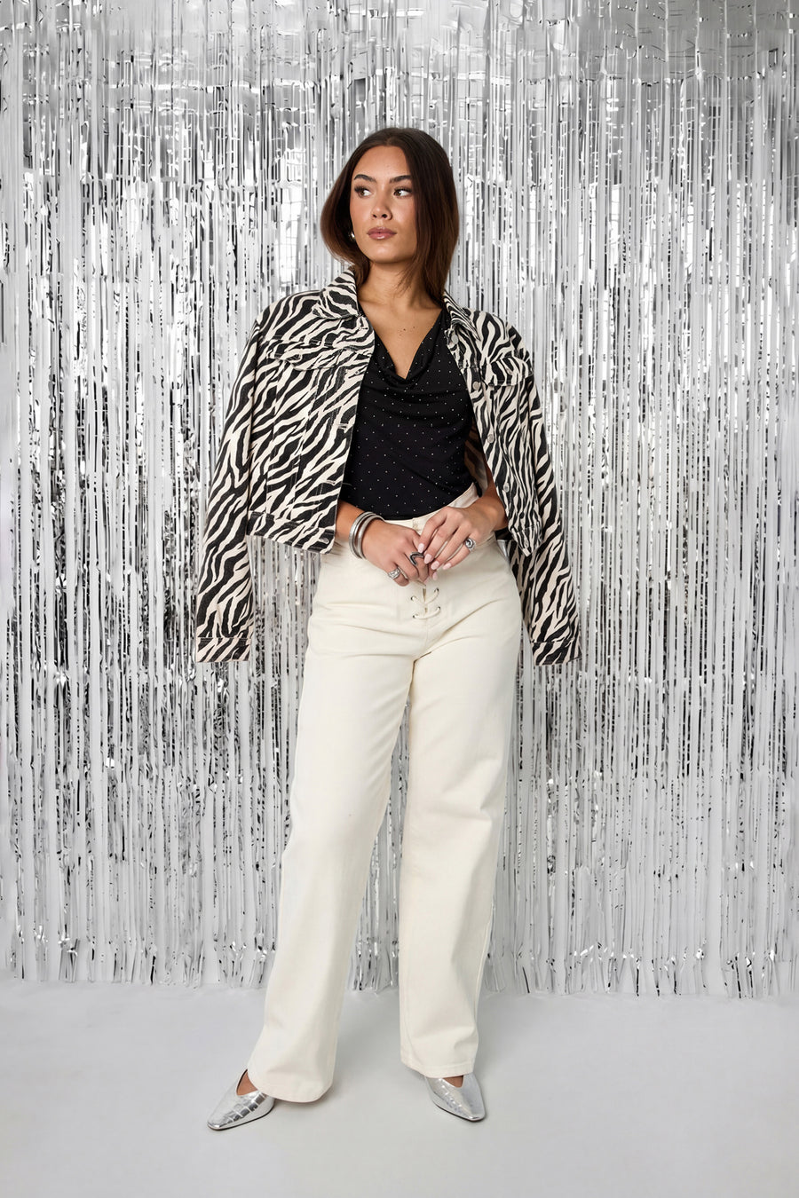 Cotton Denim Vrouwen Jas Street Elegant Specialty Dierenprint