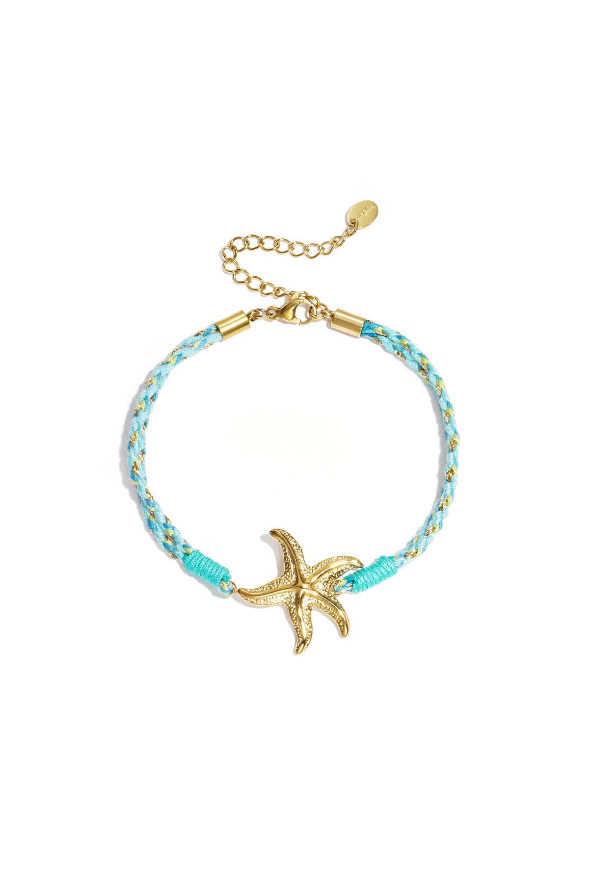 Braided women's bracelet made of cord with floral pattern and heart shape – gold-colored – image 8