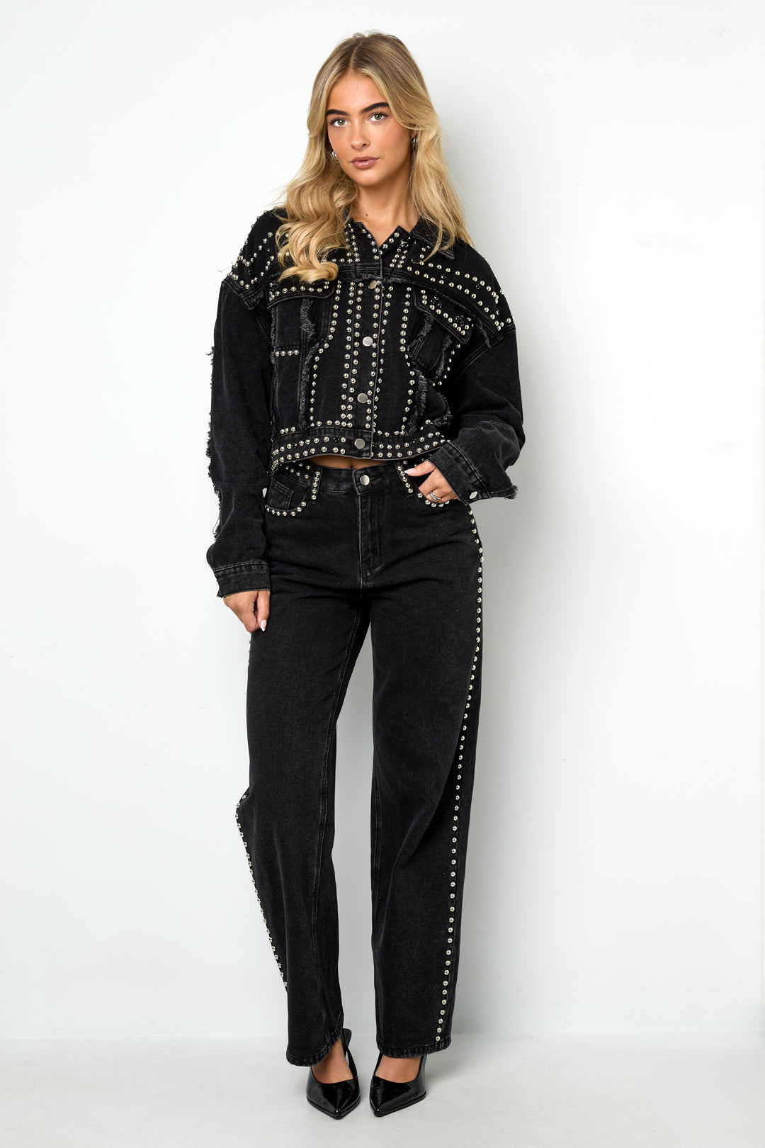 Jeans droite femme – noir – photo 6