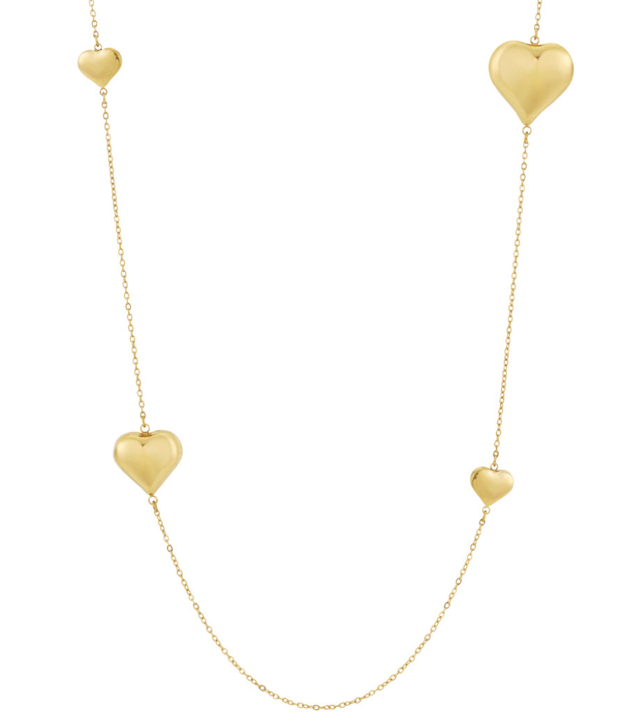 Long collier cœur en acier inoxydable pour femme – décontracté