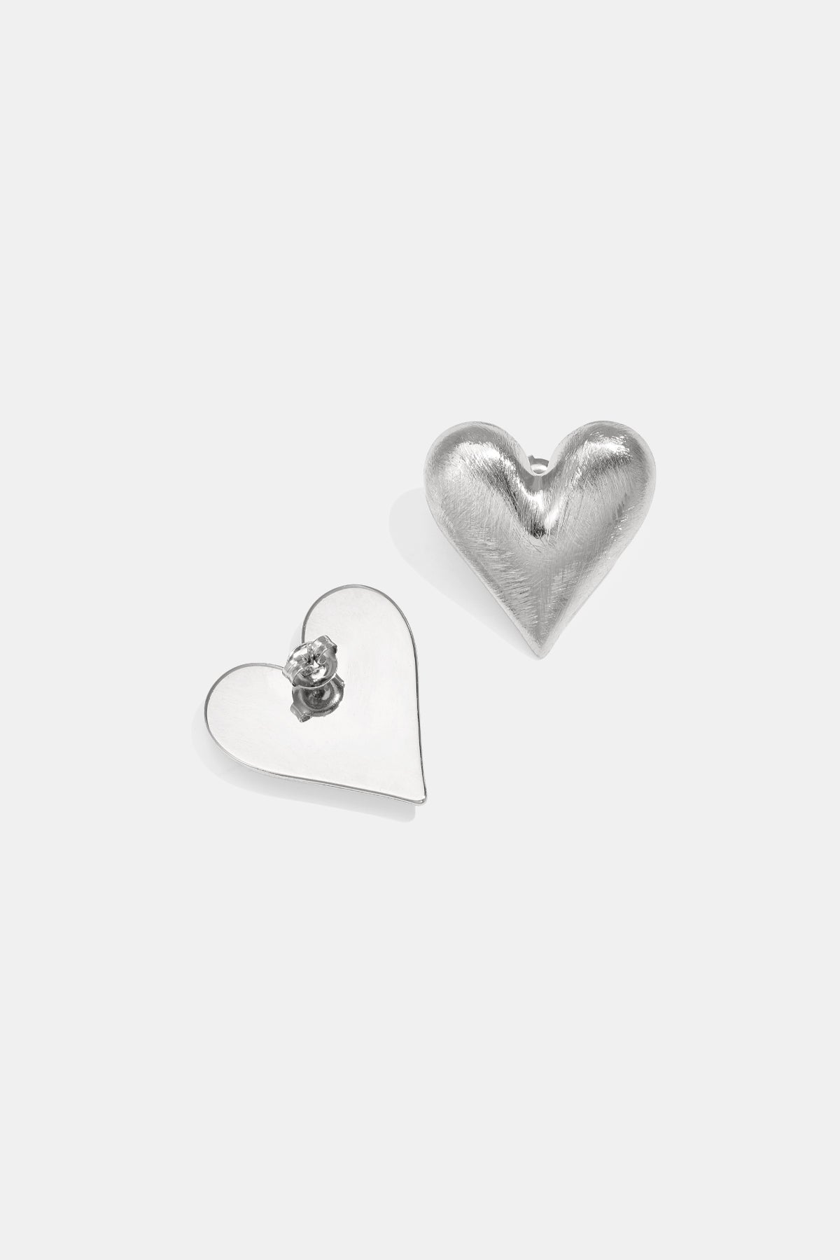 Women's Heart-shaped Stud Earrings in 304 Stainless Steel – Gold and Silver-toned