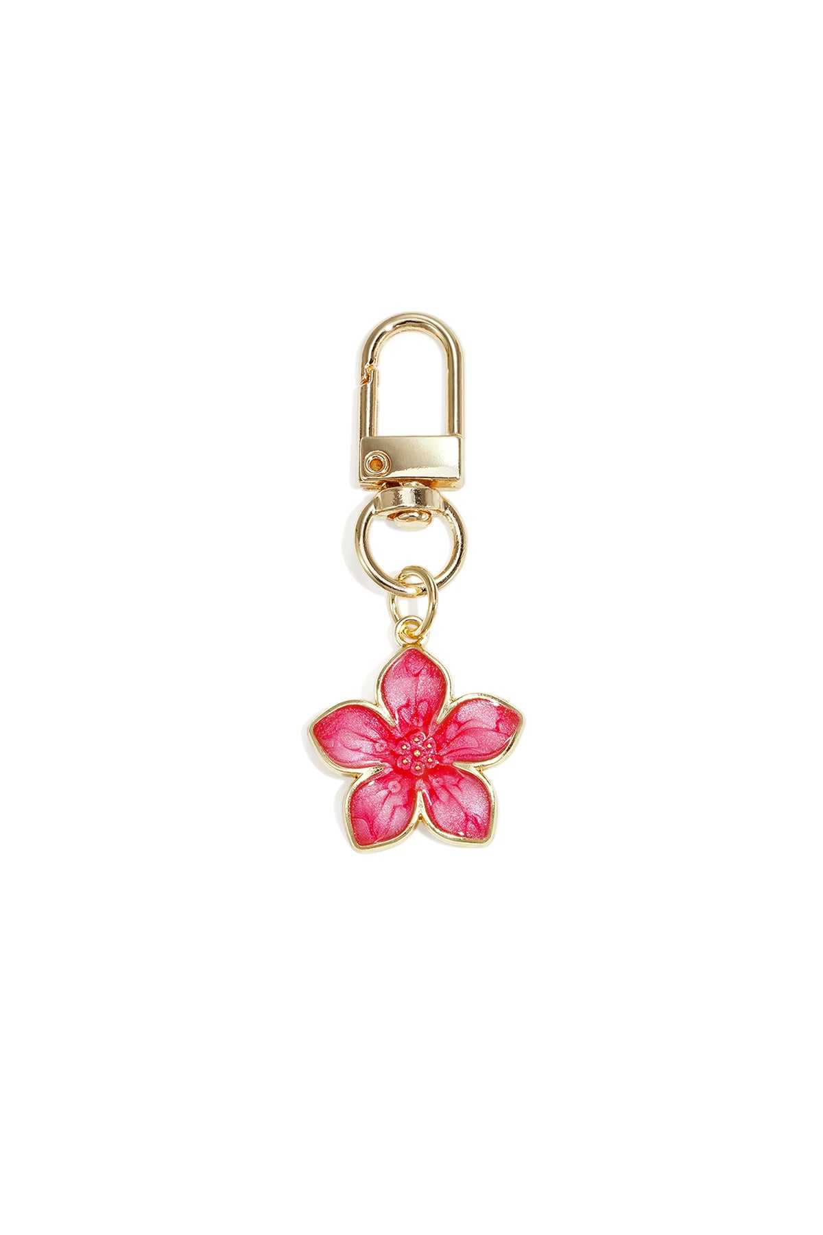 Porte-clés en alliage métallique avec motif floral – plusieurs couleurs
