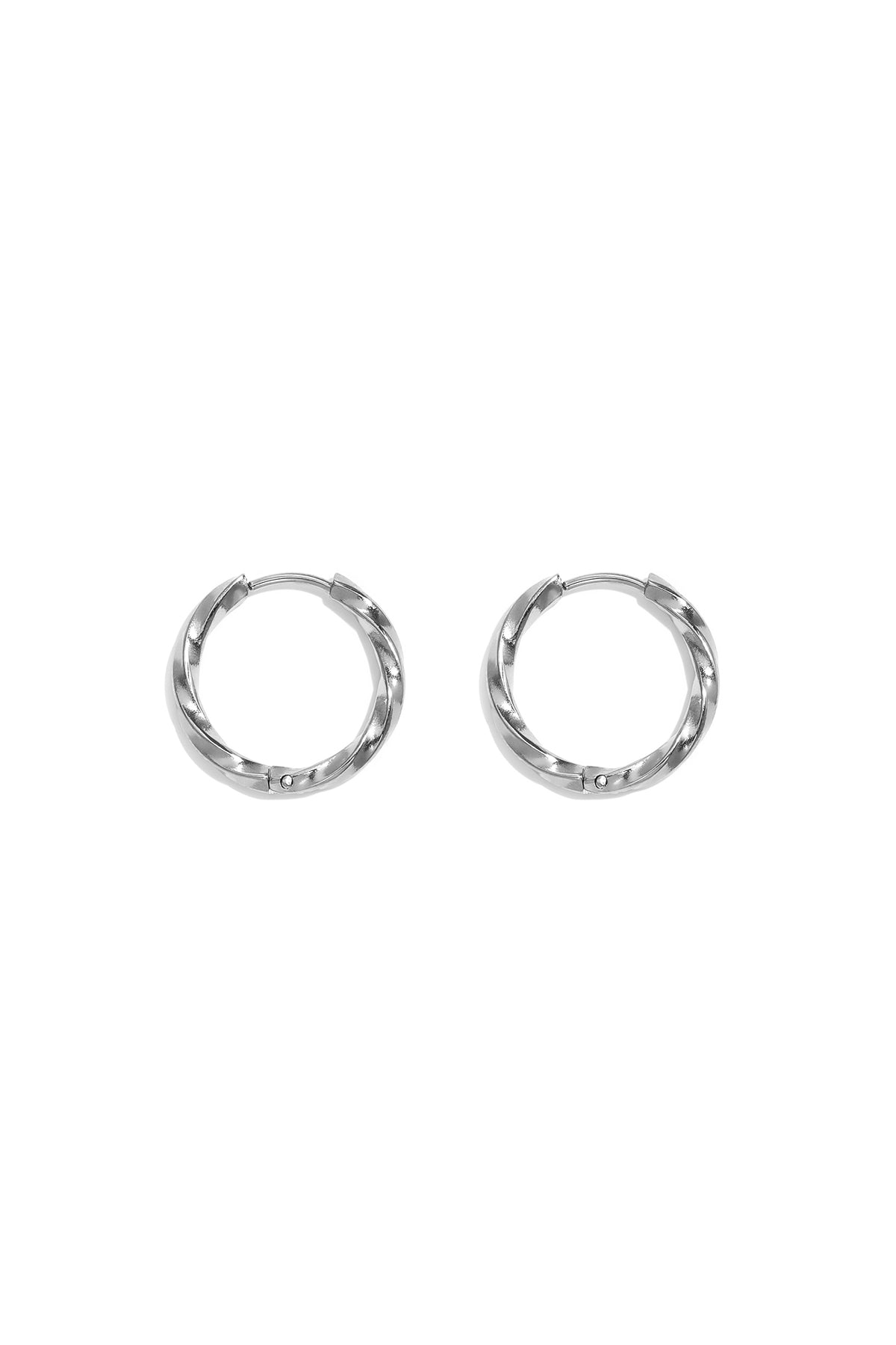 Boucles d'oreilles créoles pour femme en acier inoxydable – doré et argenté – photo 12