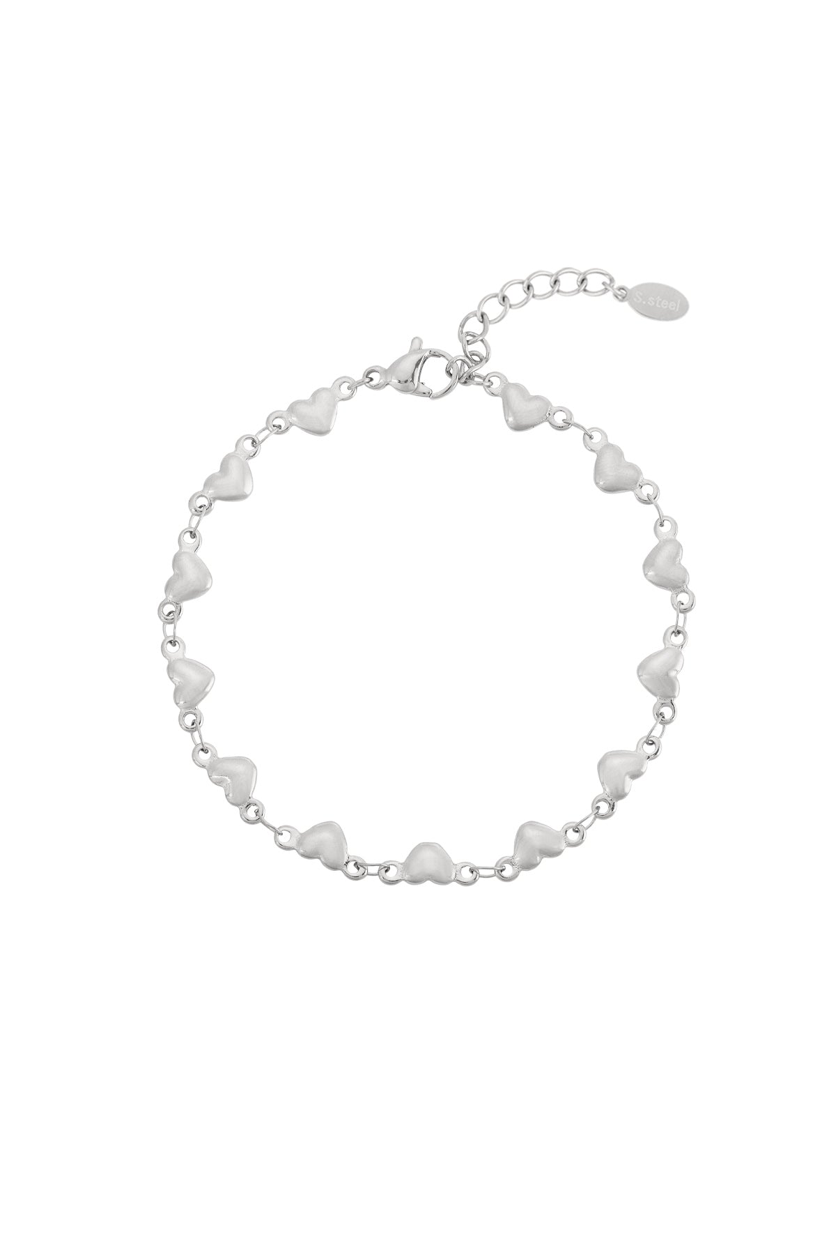 Bracelet à maillons en acier inoxydable 304 pour femme avec cœur – couleur or