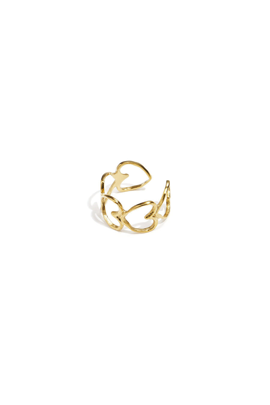 Bague tendance en acier inoxydable en forme de cœur pour femme – couleur or