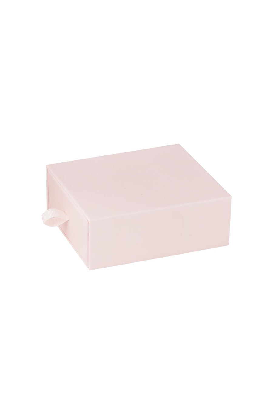 Boîte à bijoux en papier à forme géométrique – rose et blanc cassé
