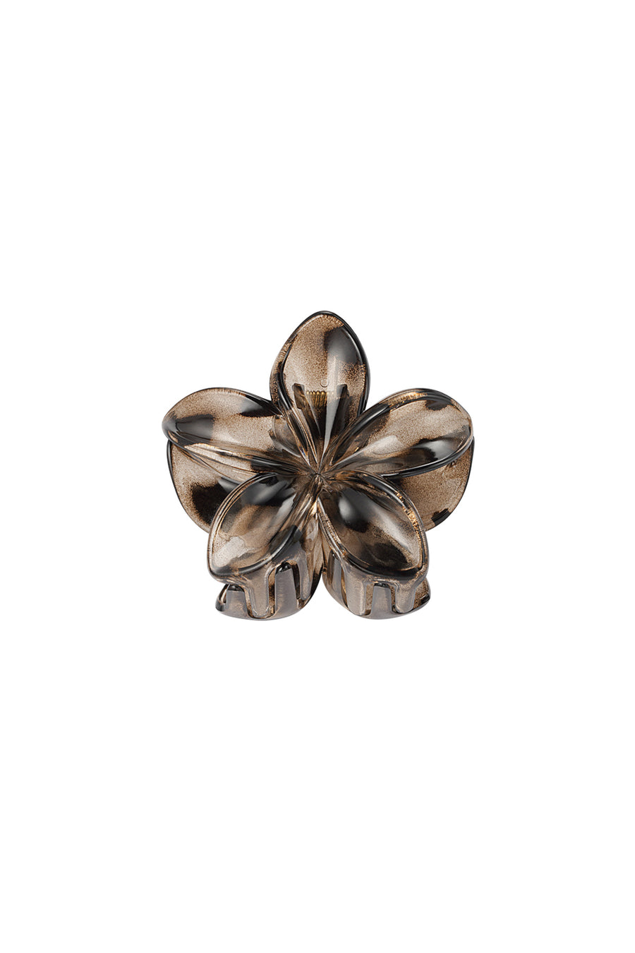 Barrette en plastique avec motif floral et imprimé léopard – plusieurs coloris