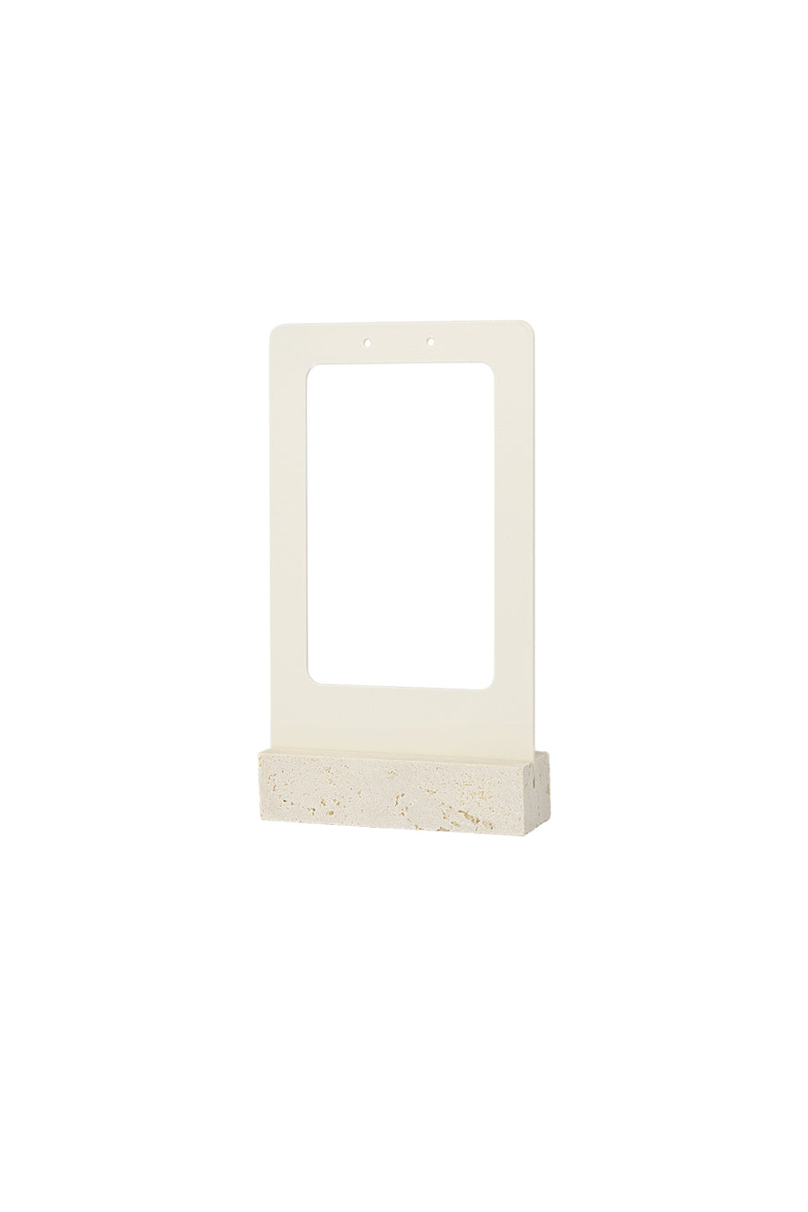 Présentoir à boucles d'oreilles en pierre au design uni – blanc cassé – minimaliste