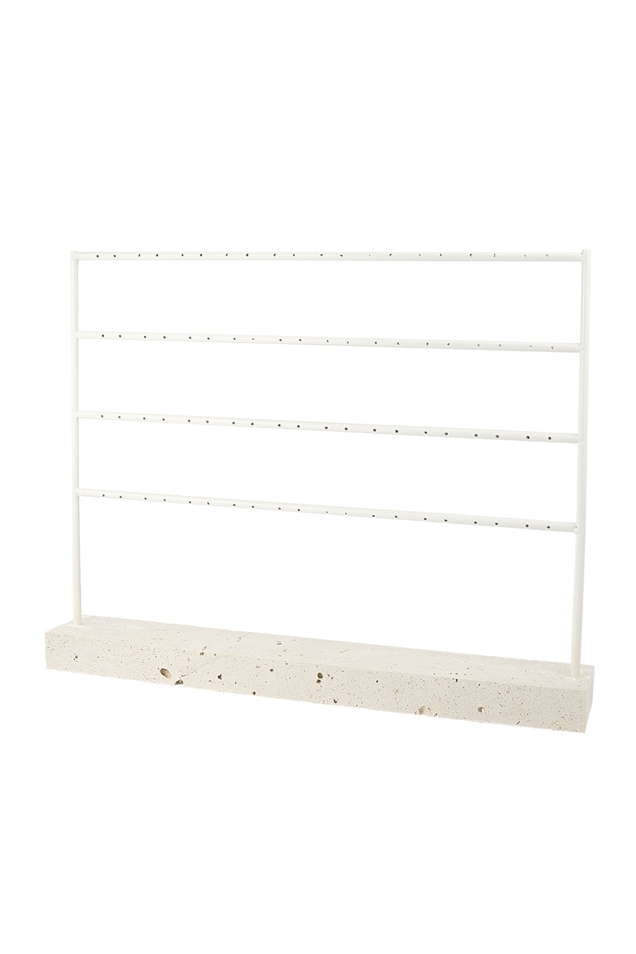 Présentoir de boucle d'oreille en pierre au design uni – blanc cassé – décontracté