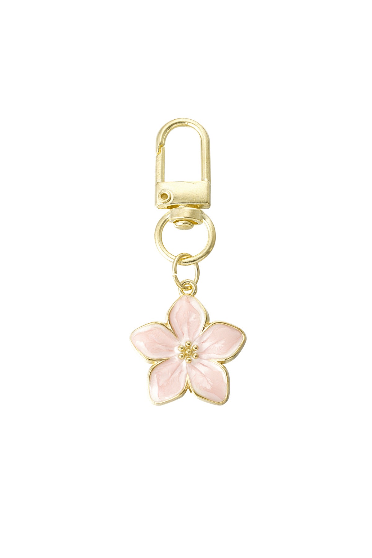 Porte-clés en alliage métallique avec motif floral – plusieurs couleurs
