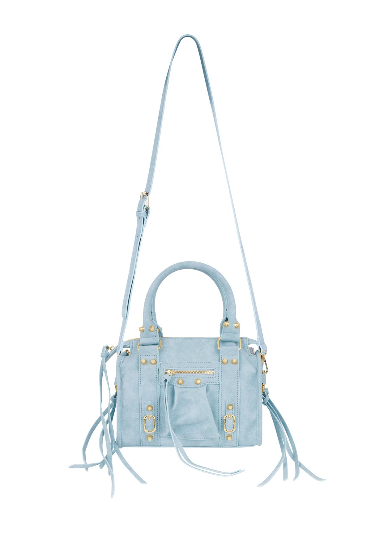 Women's PU Shoulder Bag – blue and beige – image 3