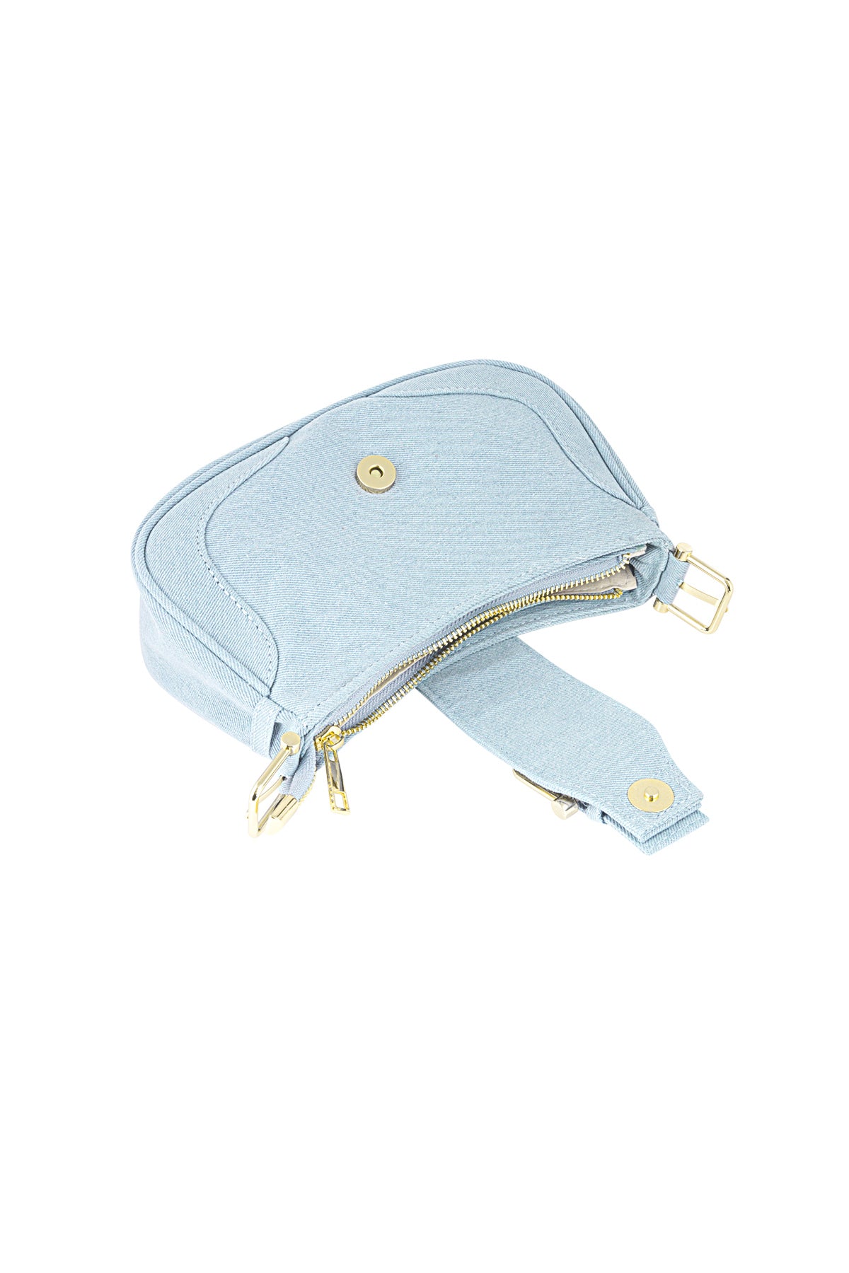 Women's shoulder bag made of polyester – blue and pink – image 6