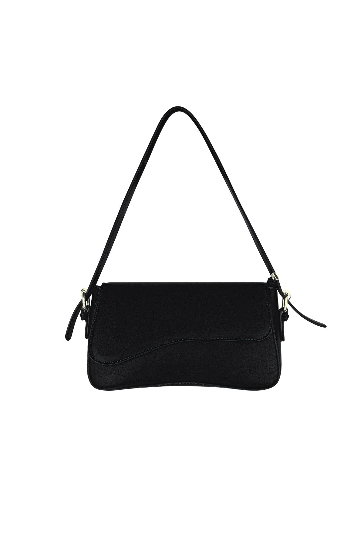Women's PU Shoulder Bag - Black and Blue – image 4
