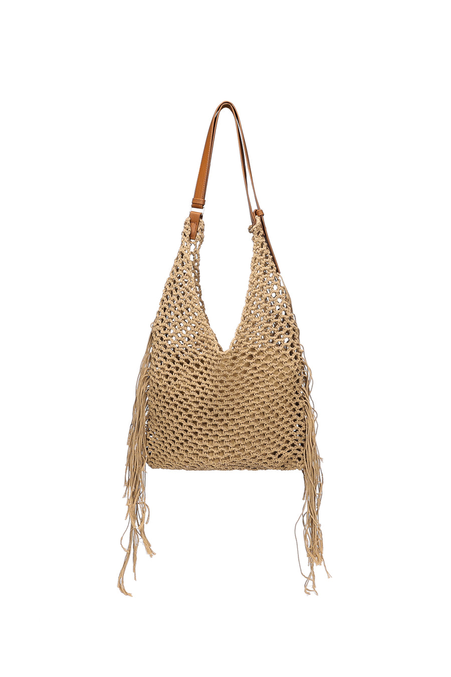 Sac de plage 100 % coton avec motif uni et détail tressé avec fermeture à cordon de serrage