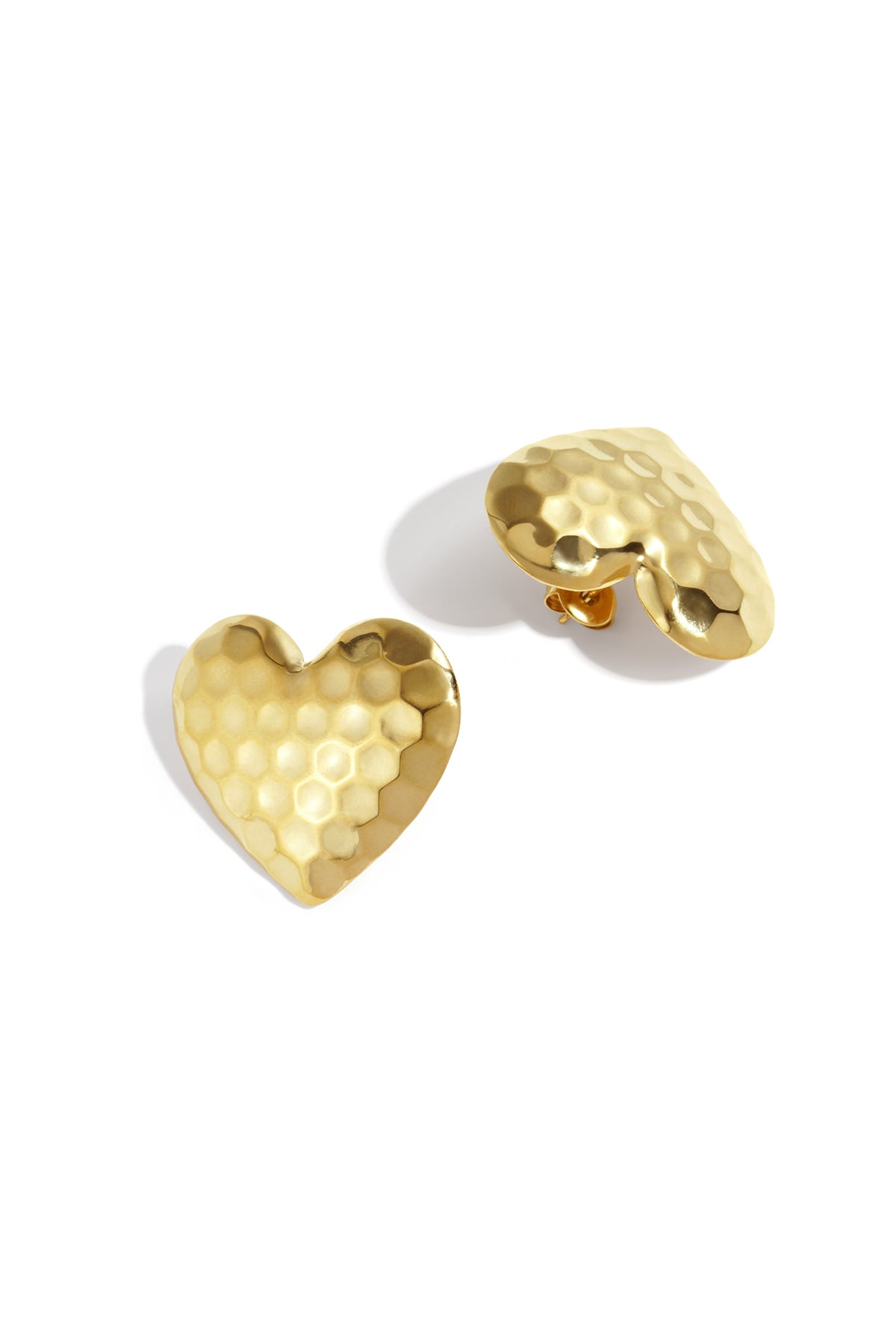 Puces d'oreilles pour femme en acier inoxydable avec forme de cœur – couleur or et couleur argent
