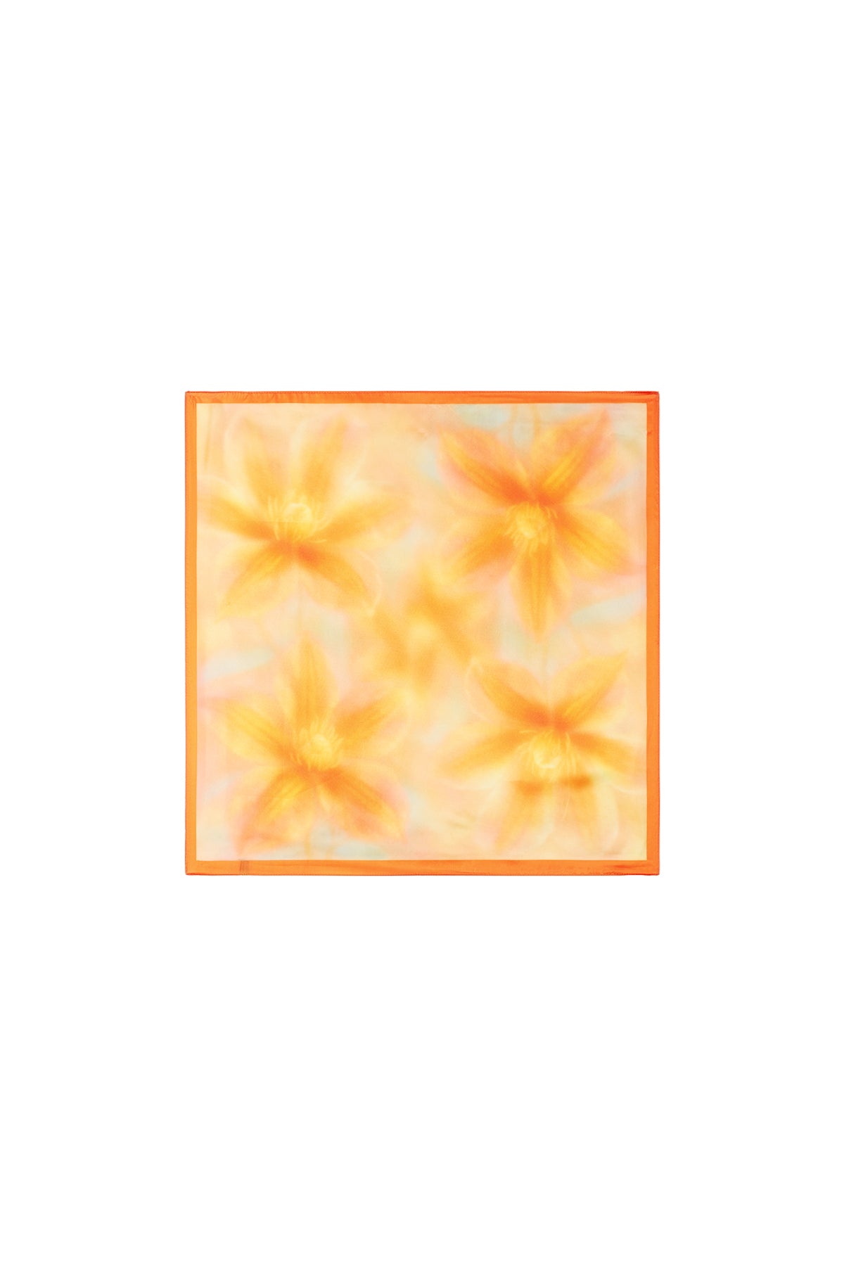 Écharpe d'été en polyester à motif floral pour femme – orange et rose