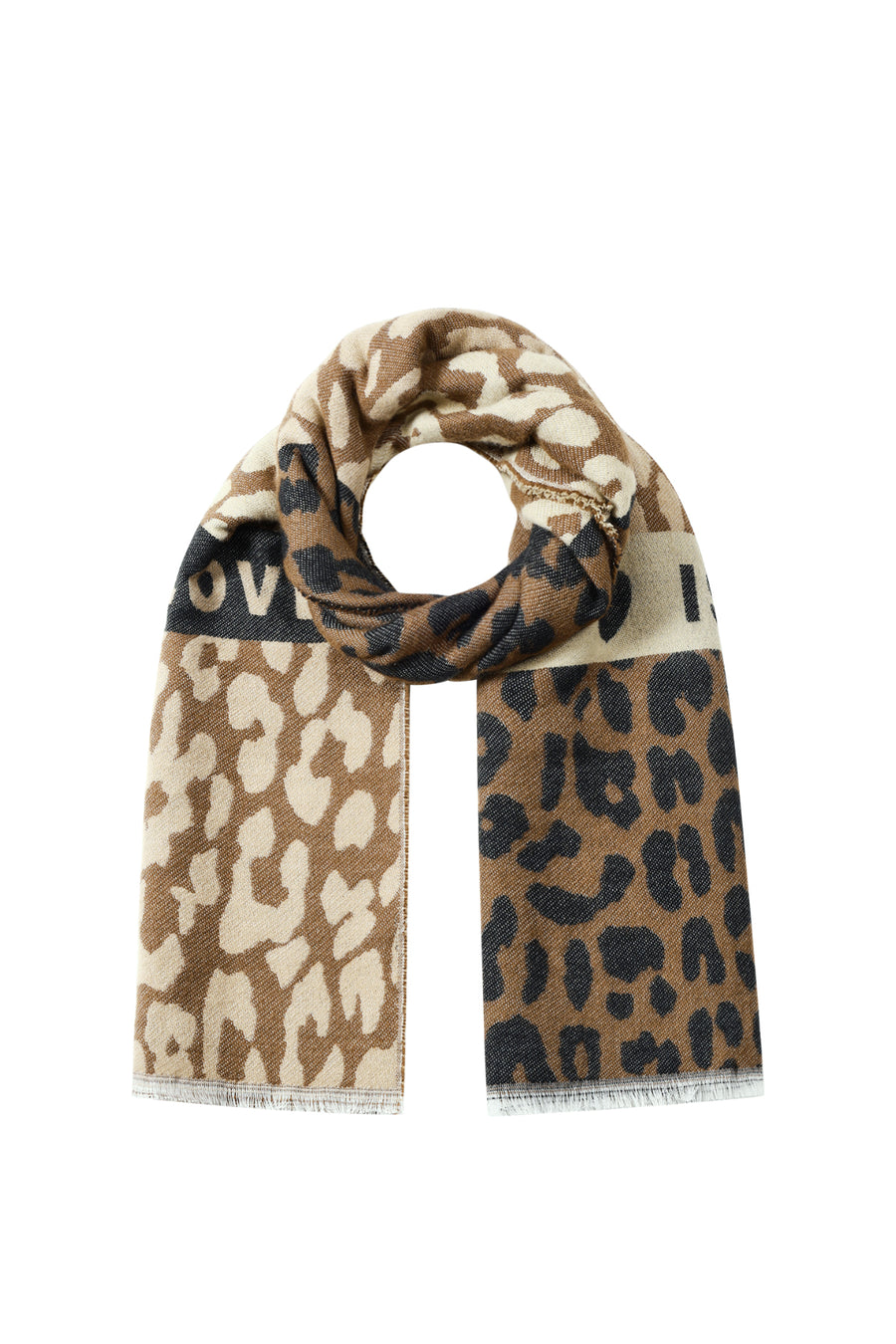 Écharpe d'hiver pour femmes 70% acrylique, 30% polyester à imprimé léopard – vert et gris