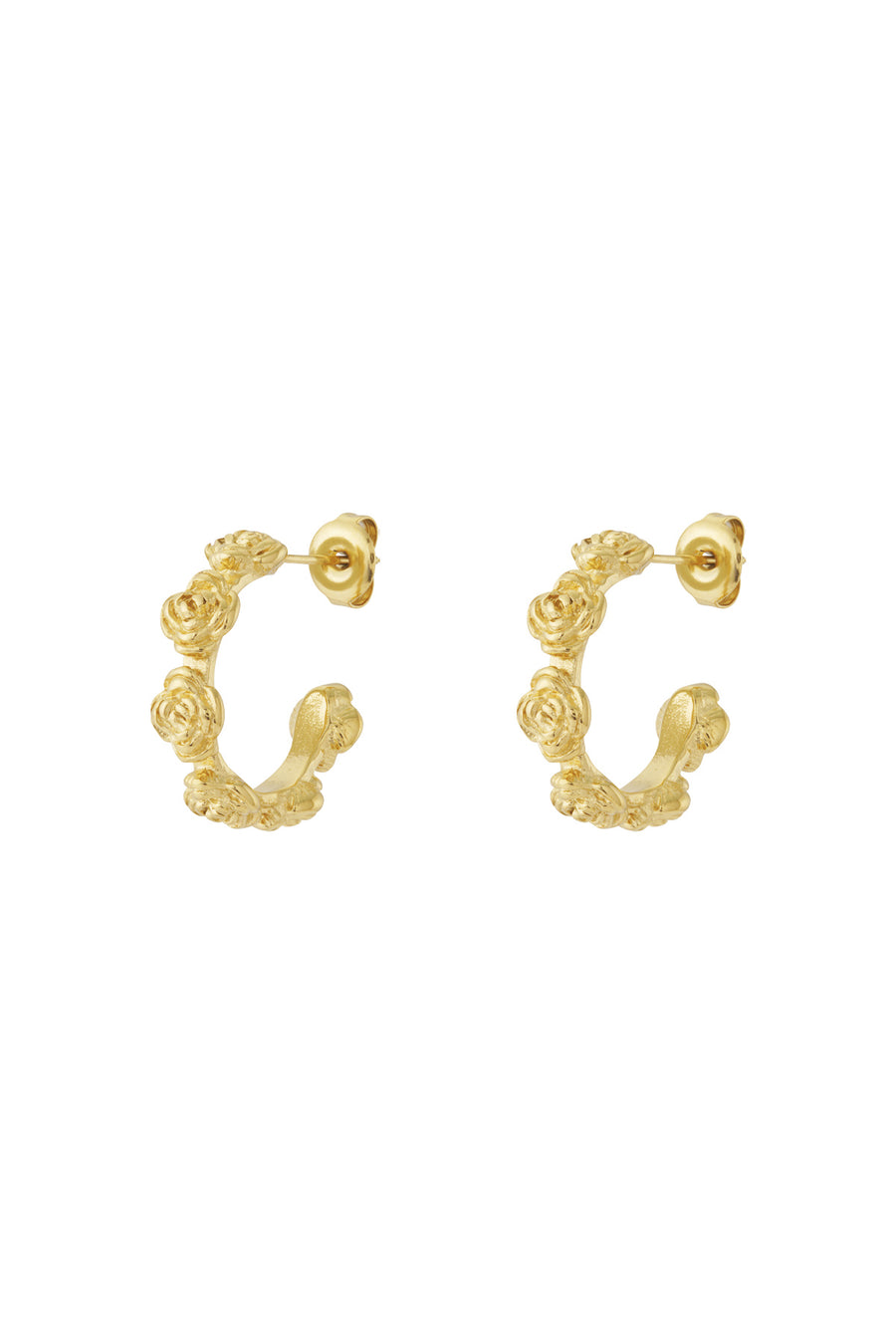 Boucles d'oreilles pour femmes en acier inoxydable motif fleur – couleur or et couleur argent