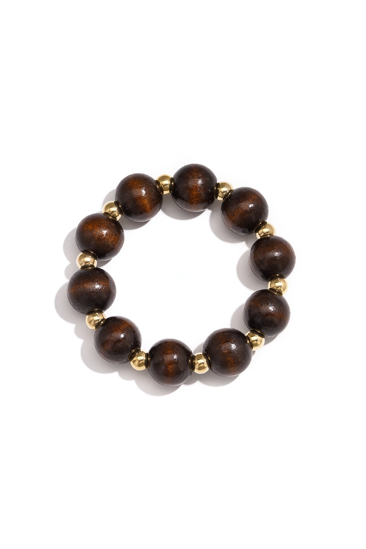 Wooden Beaded Bracelet for Women – Pink and Brown – Minimalist