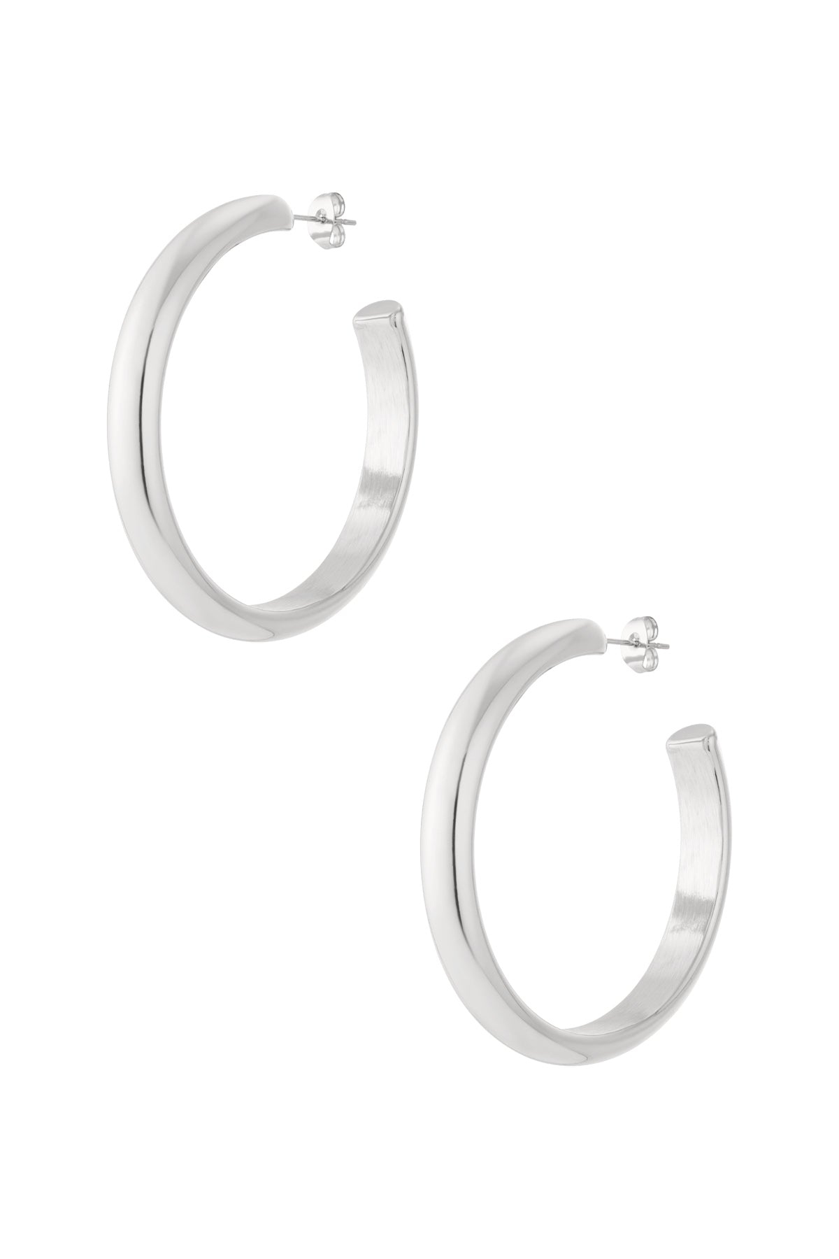 Women's Stainless Steel Organic Shape Hoop Earrings – Gold Tone