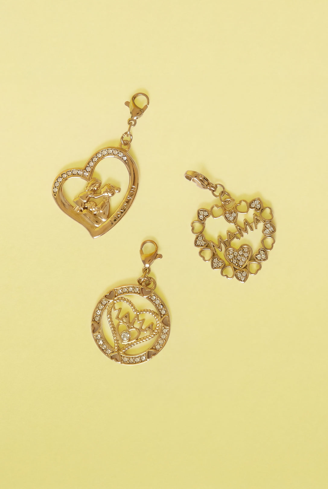 Sieraden bedel mama in hart met steentjes DIY