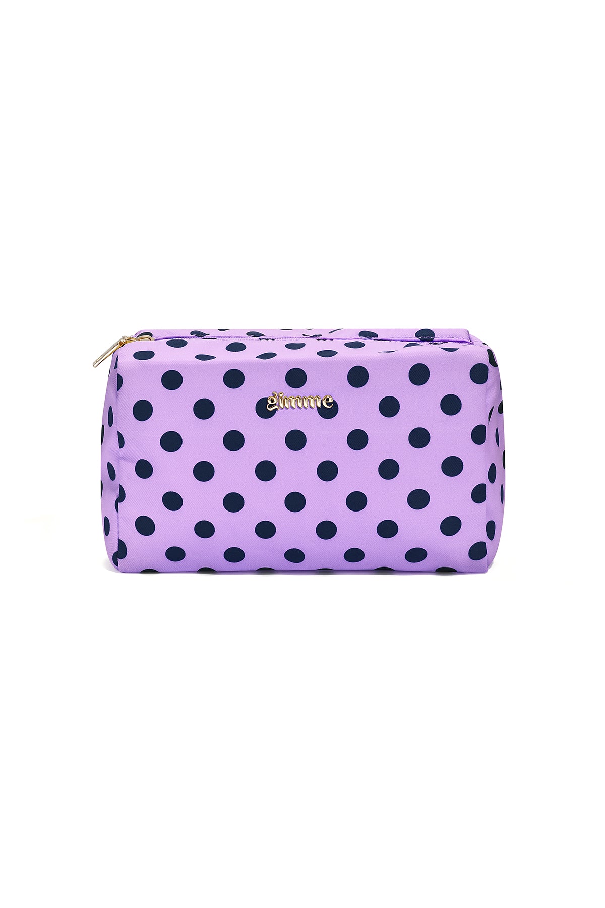 Make-uptasje met polkadots in paars